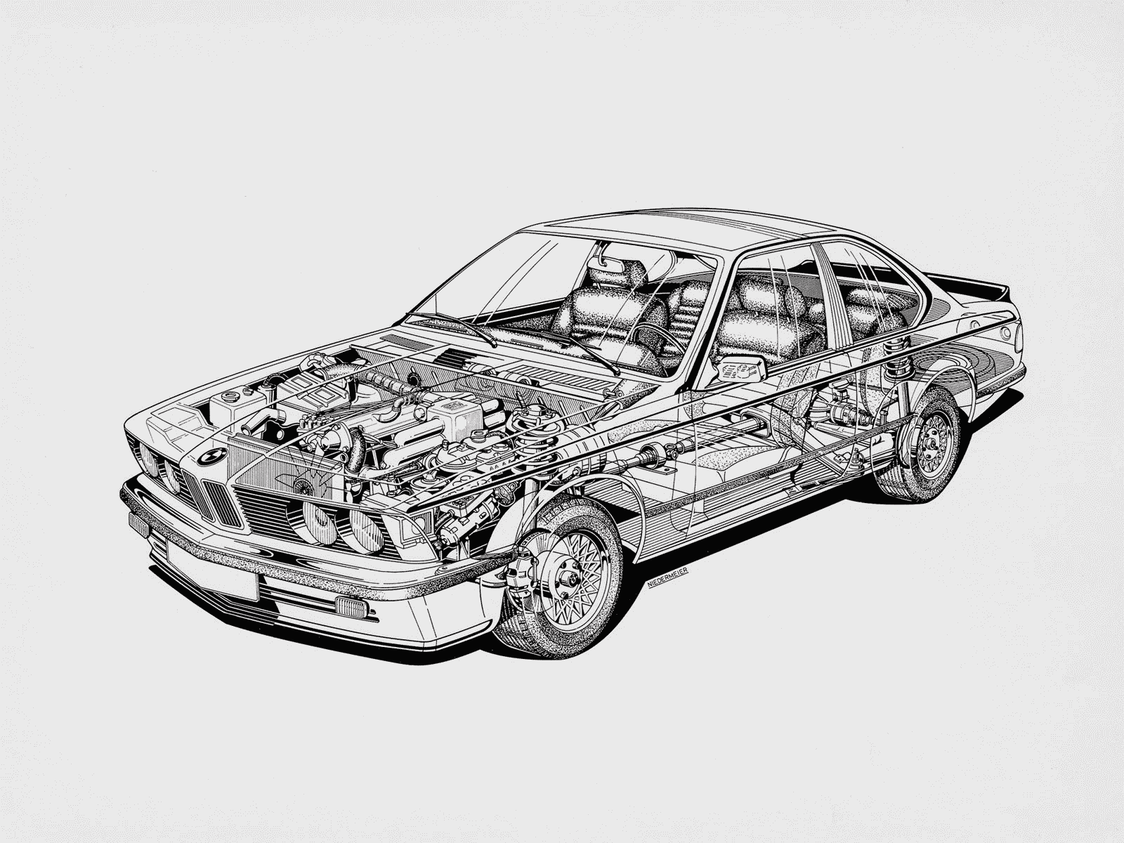 BMW 6 Series E24 cutaway