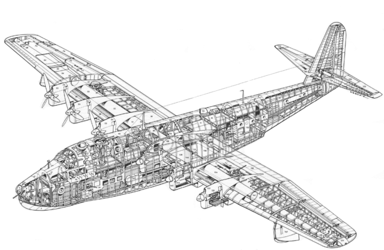 Seaplane Cutaway Drawings in High quality