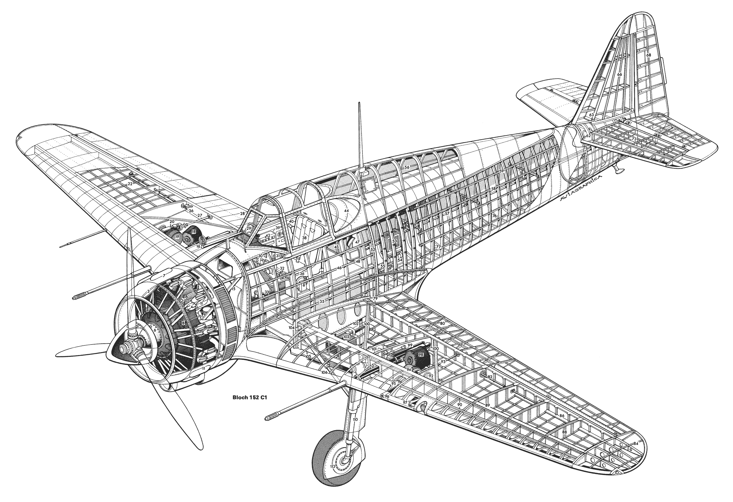 Bloch MB.150 cutaway