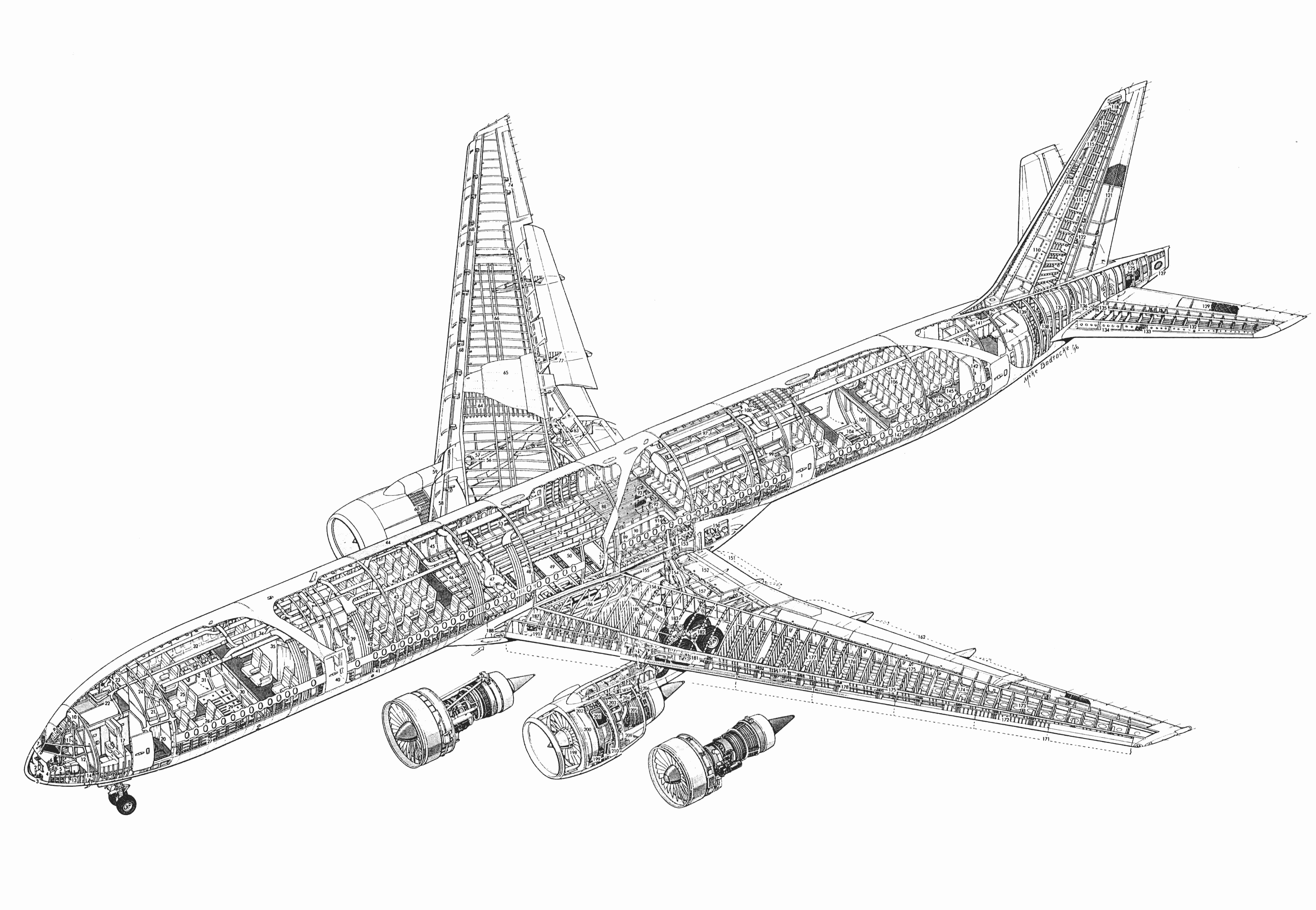 Boeing 777 Cutaway Drawing In High Quality