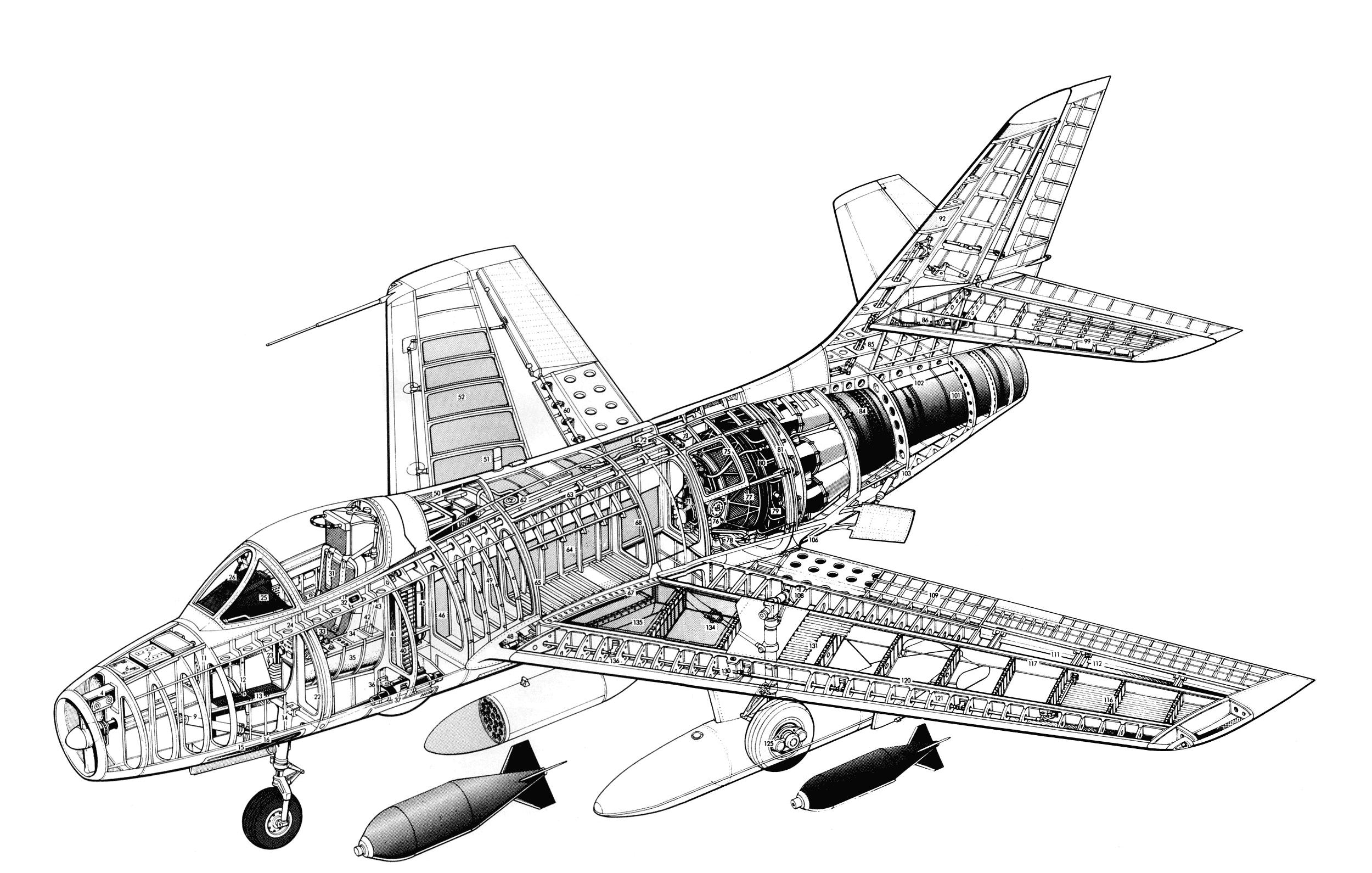 Dassault Mystère IV cutaway