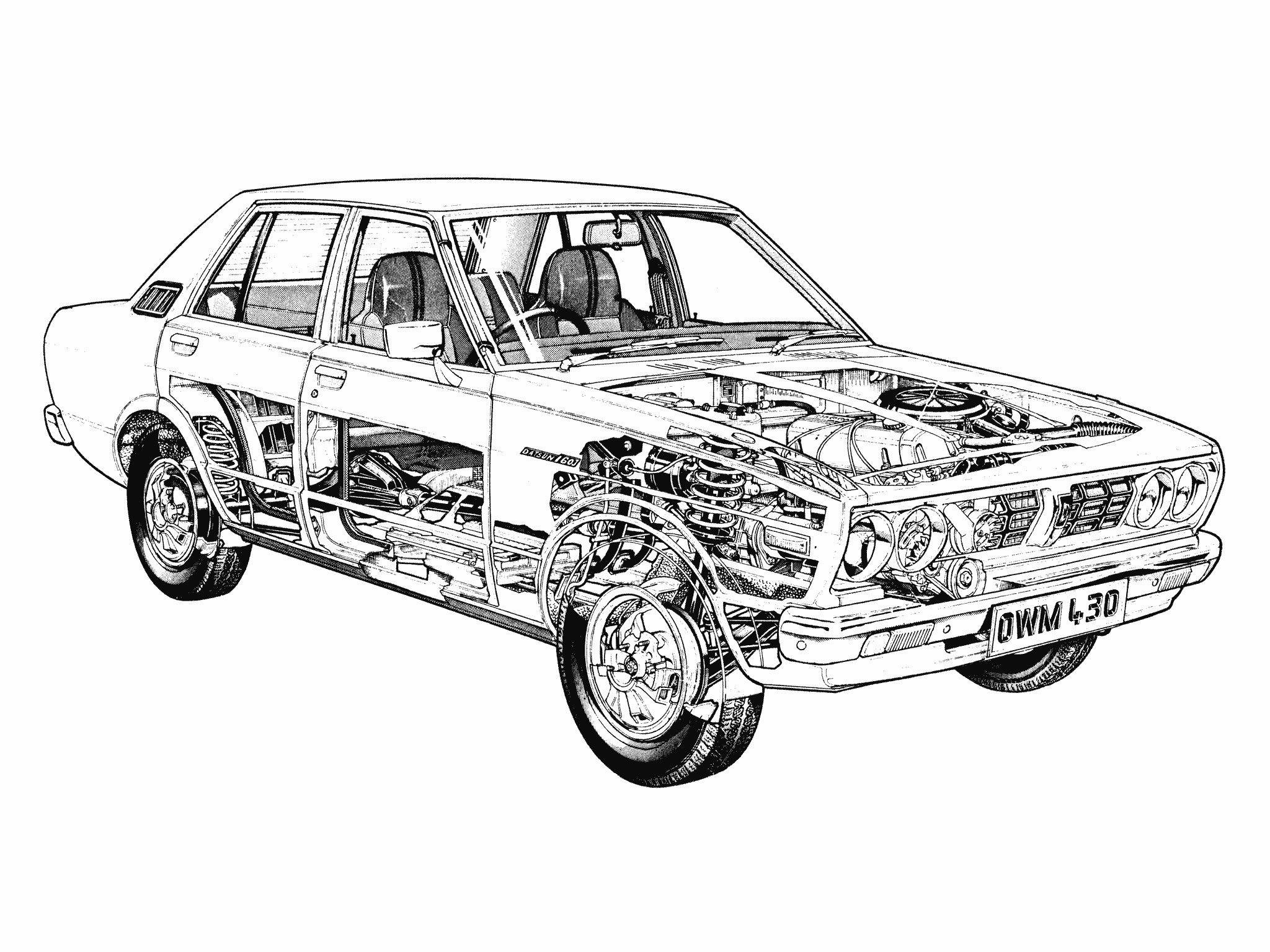 Datsun Violet 160J cutaway