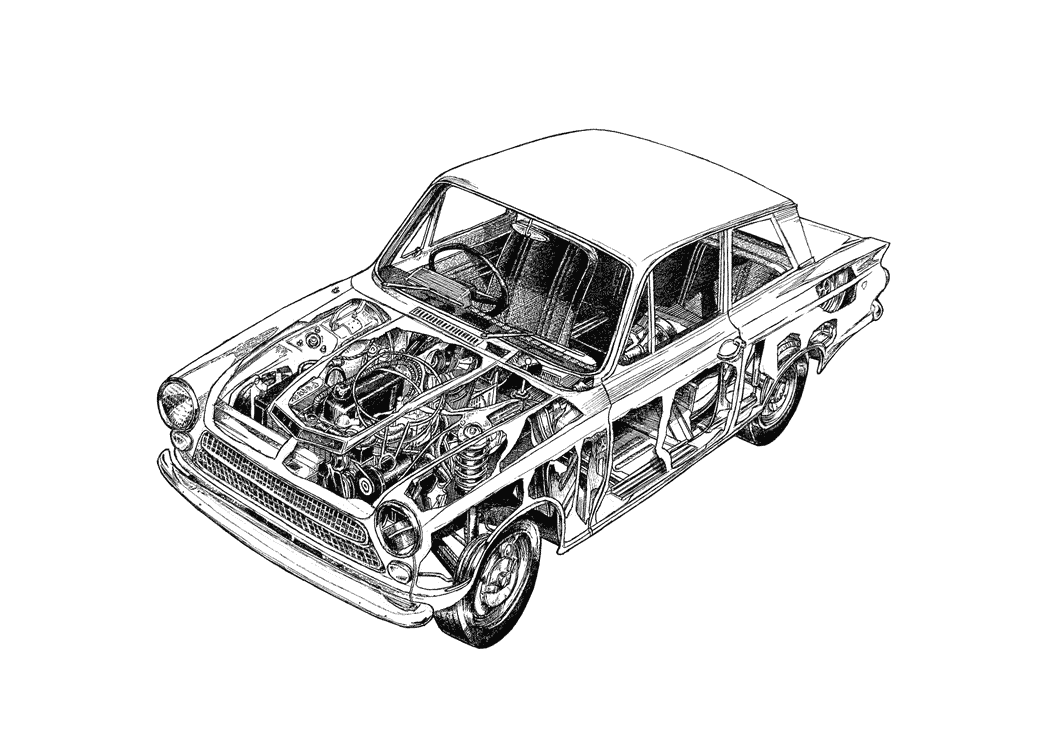 Ford Cortina cutaway