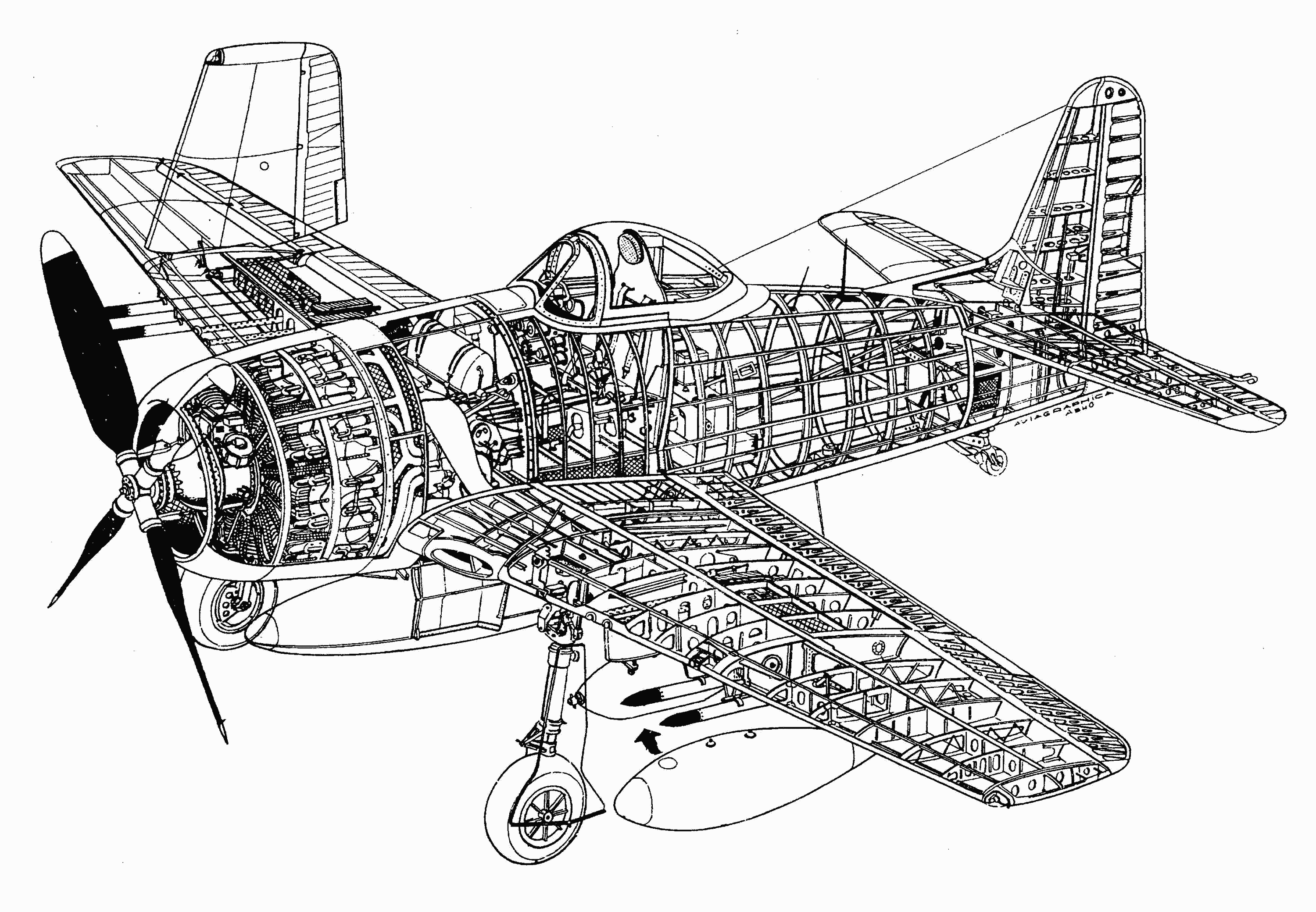 Grumman F8F Bearcat cutaway