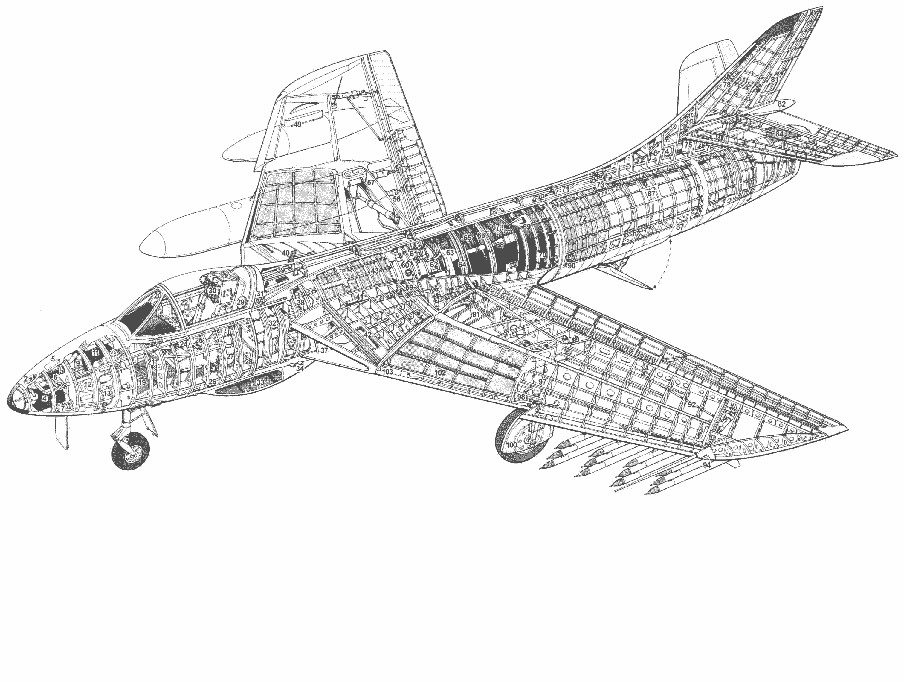 Hawker Hunter cutaway