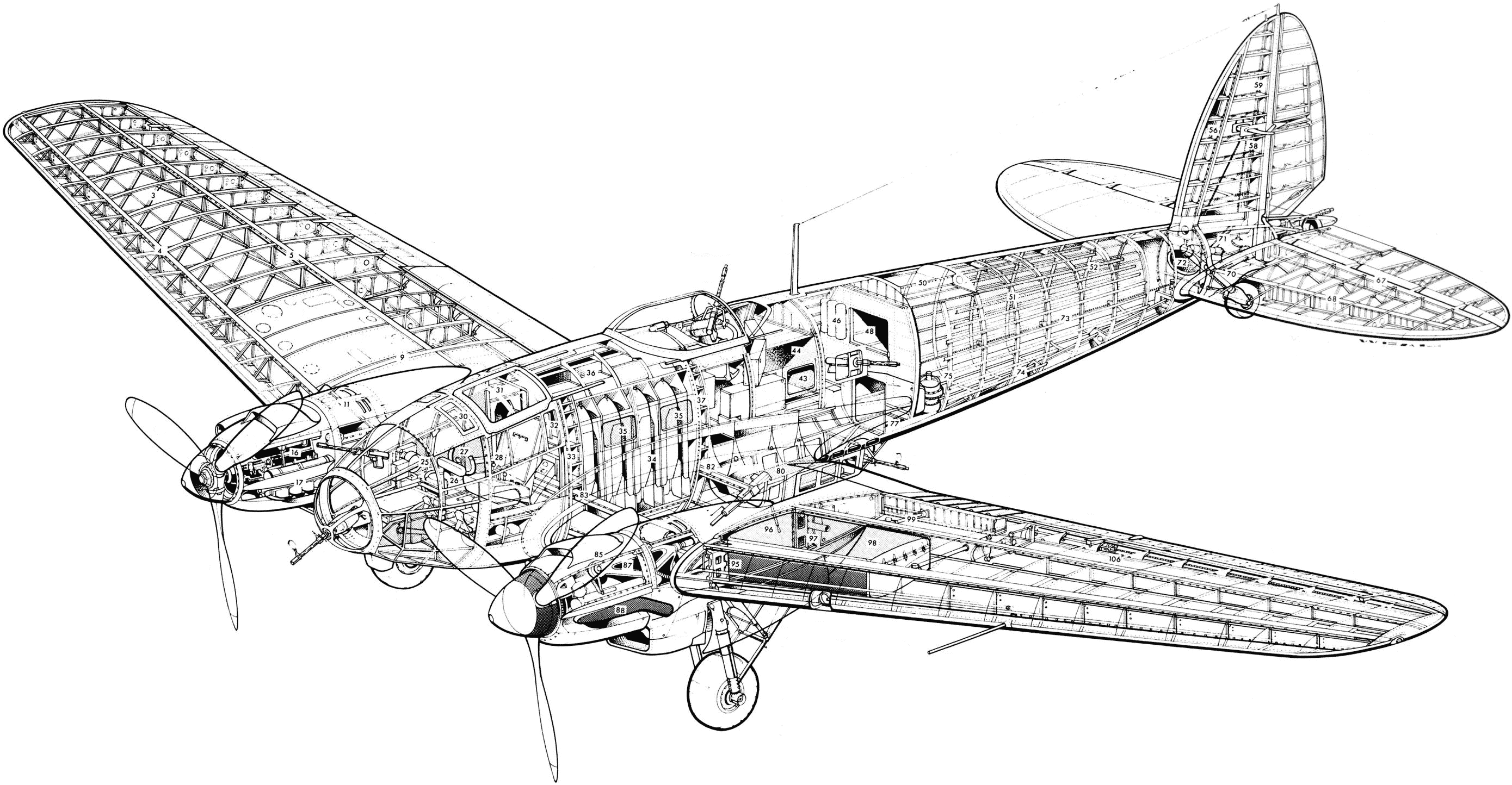 Heinkel He 111 cutaway