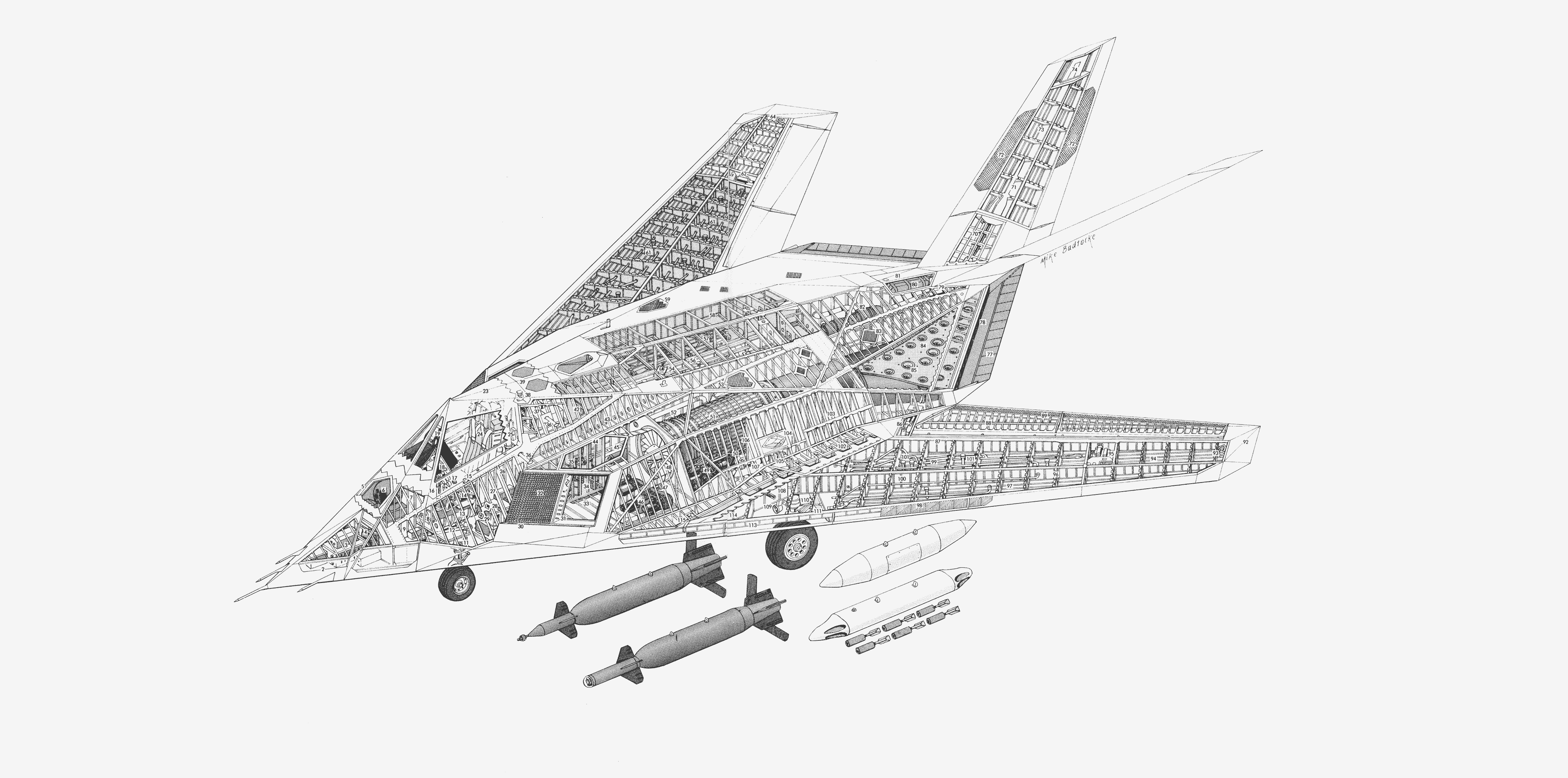 Lockheed F-117 Nighthawk cutaway