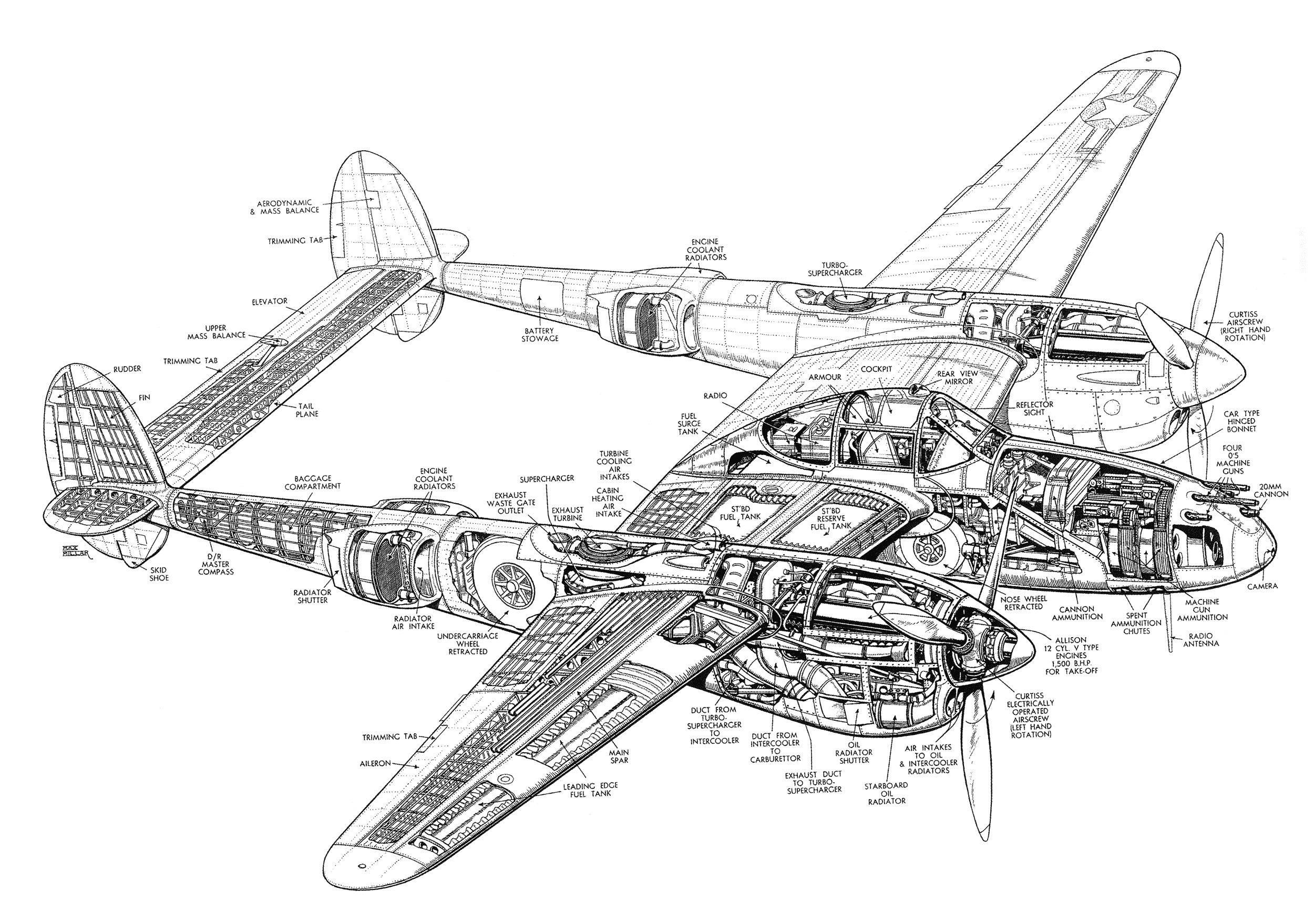 Lockheed P 38 Lightning Drawings