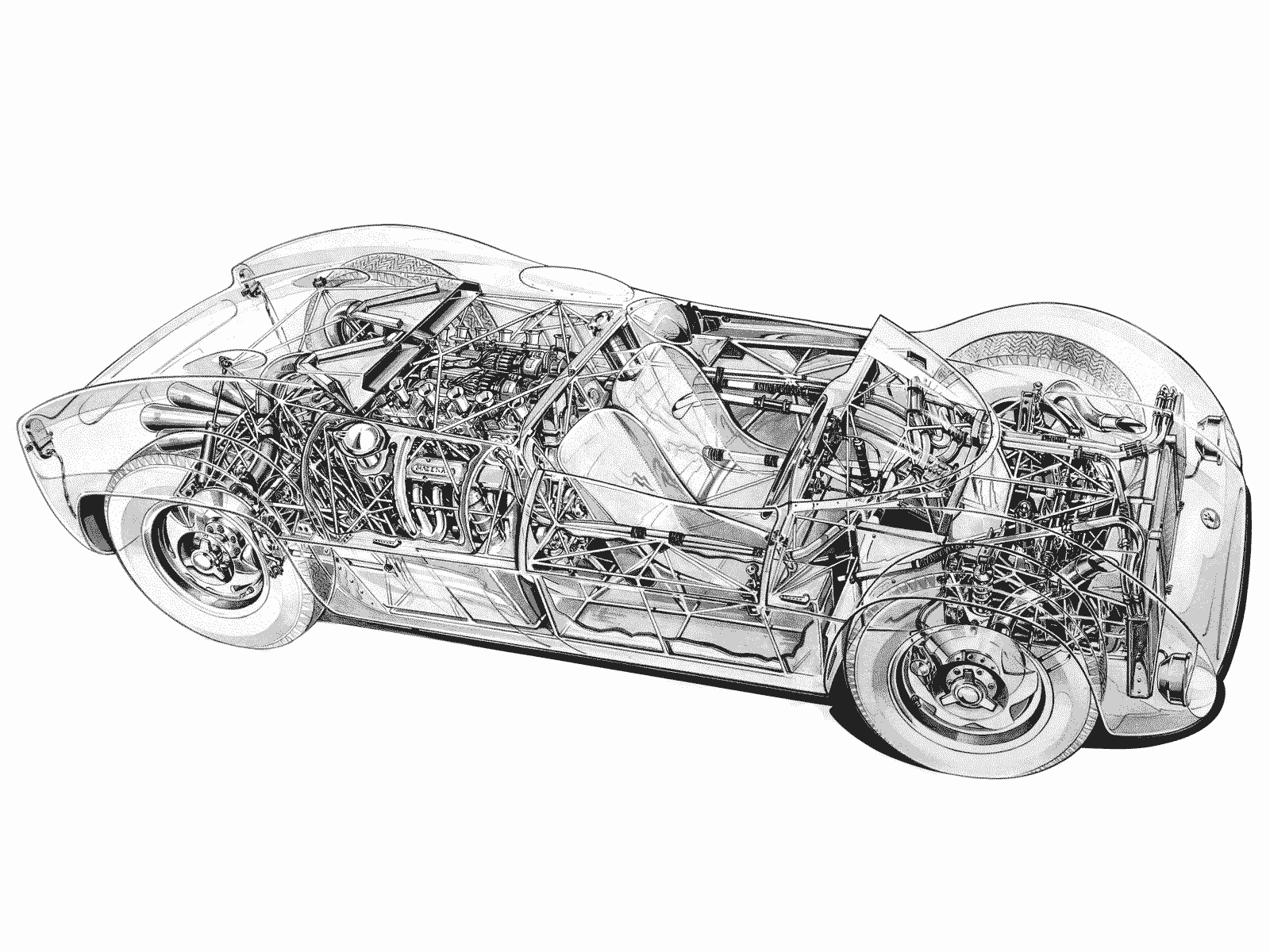 Maserati Tipo 61 cutaway