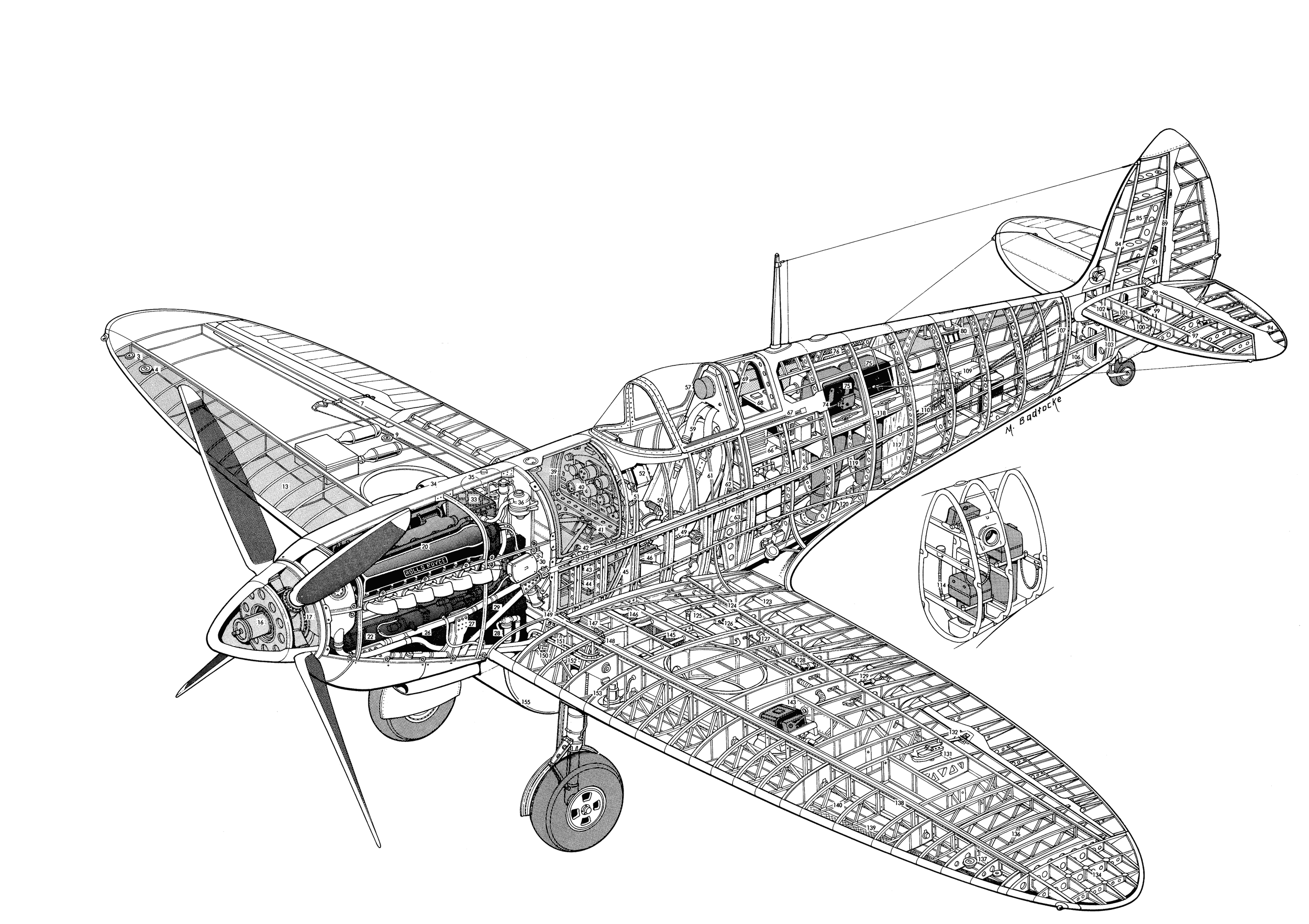 Image result for Spitfire cutaway