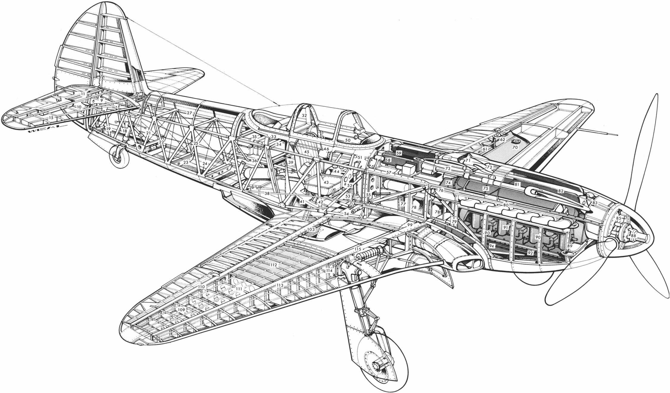 Yakovlev Yak-7 cutaway
