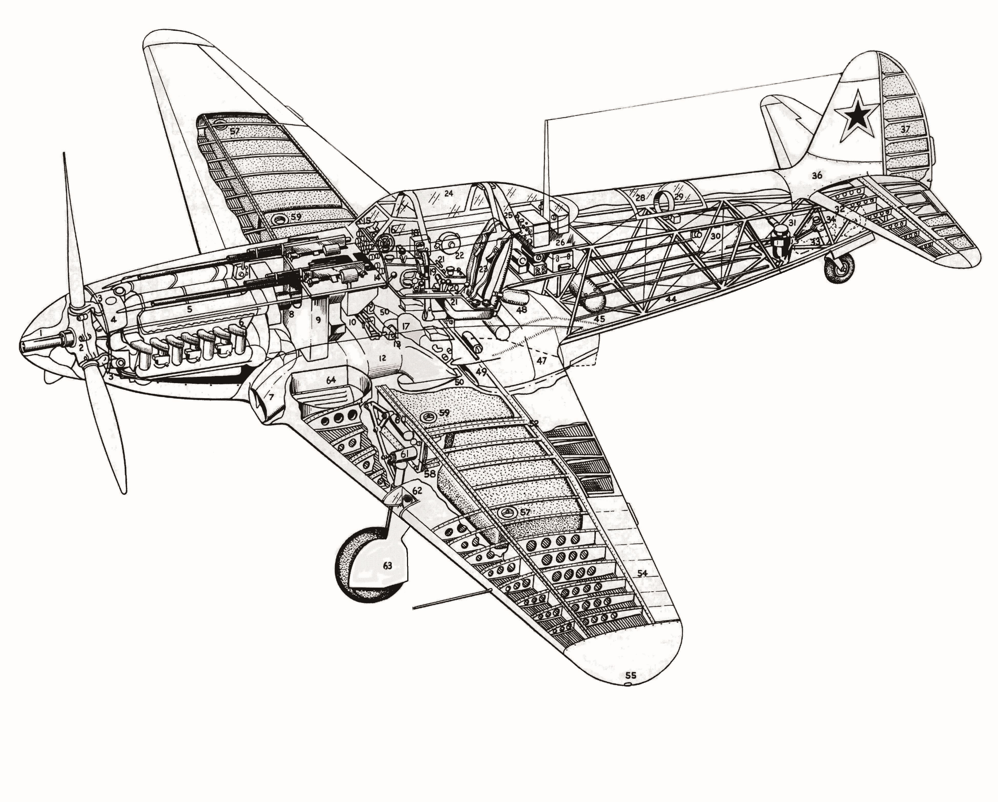 Yakovlev Yak-9 cutaway