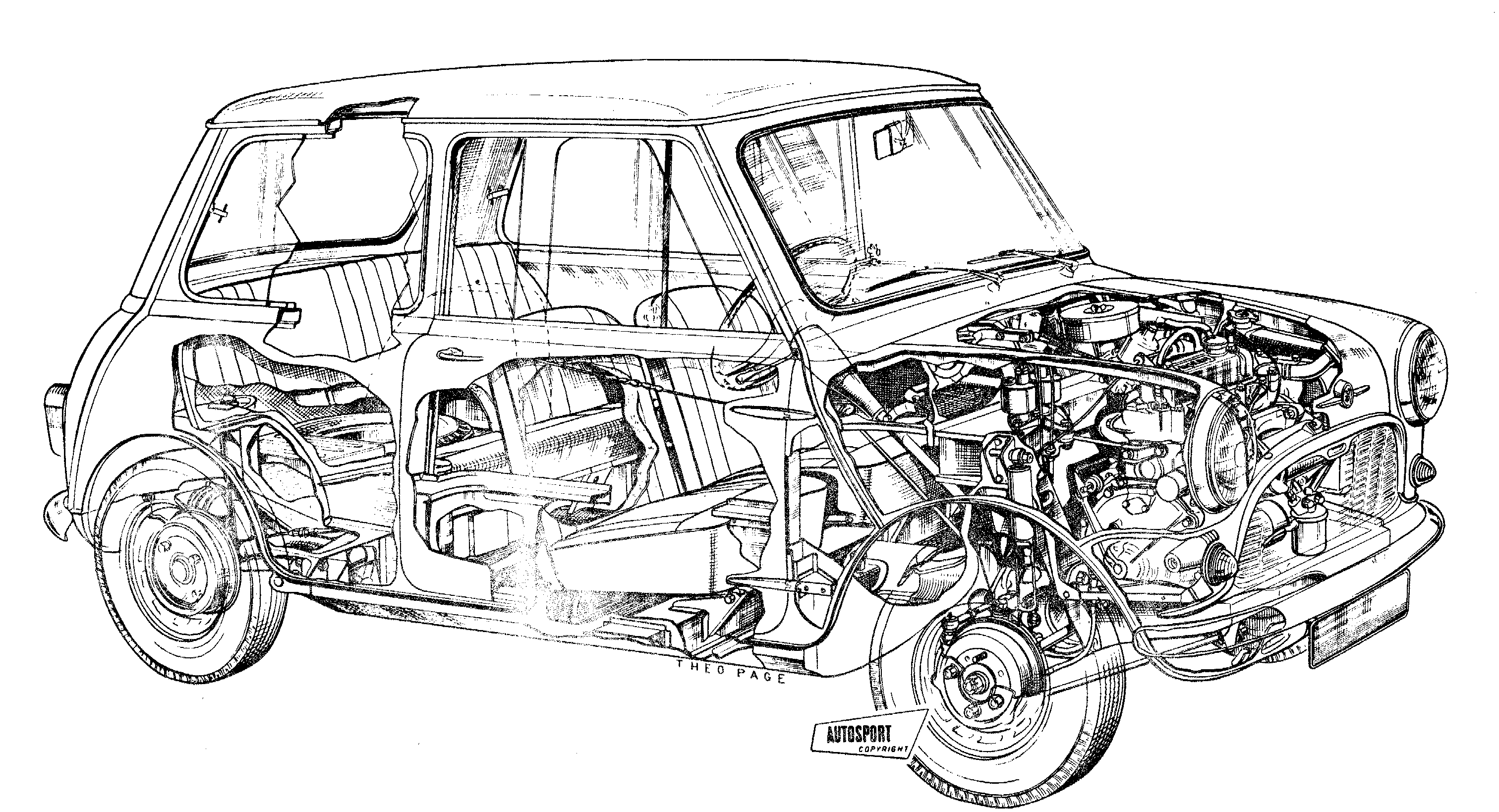 Austin Mini cutaway
