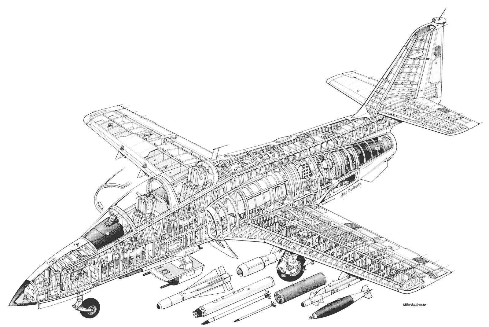 Casa C 101 Aviojet Cutaway Drawing In High Quality