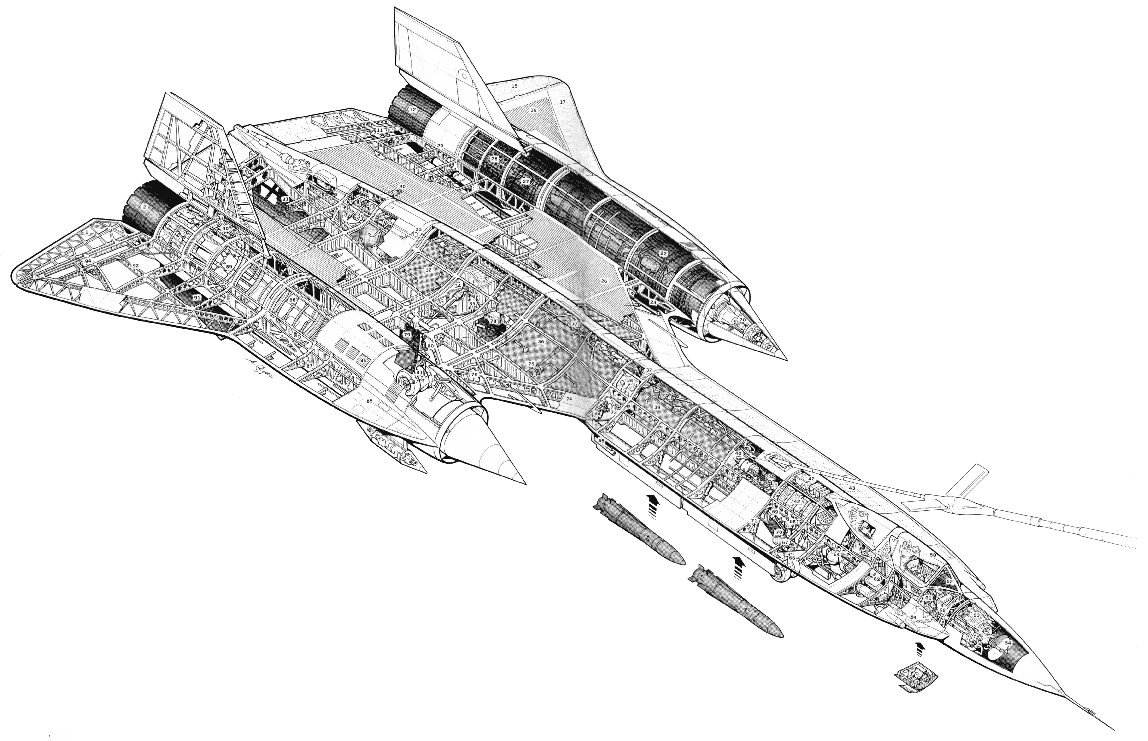 Lockheed YF-12 cutaway