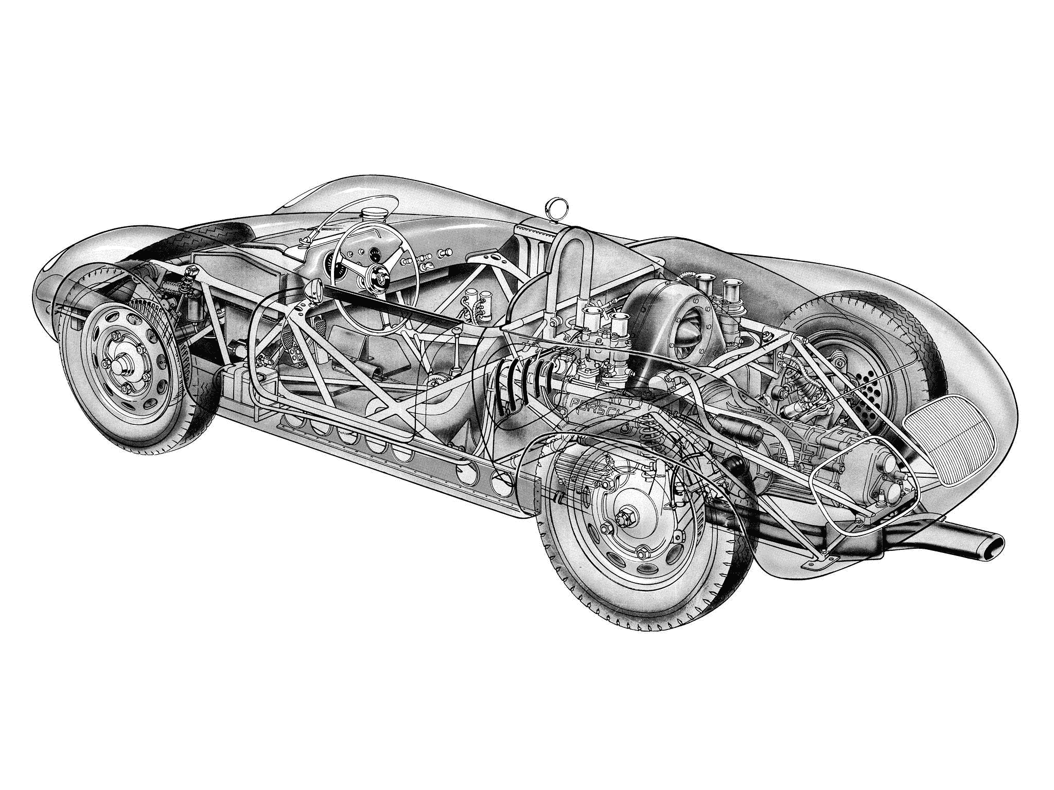Porsche 718 cutaway