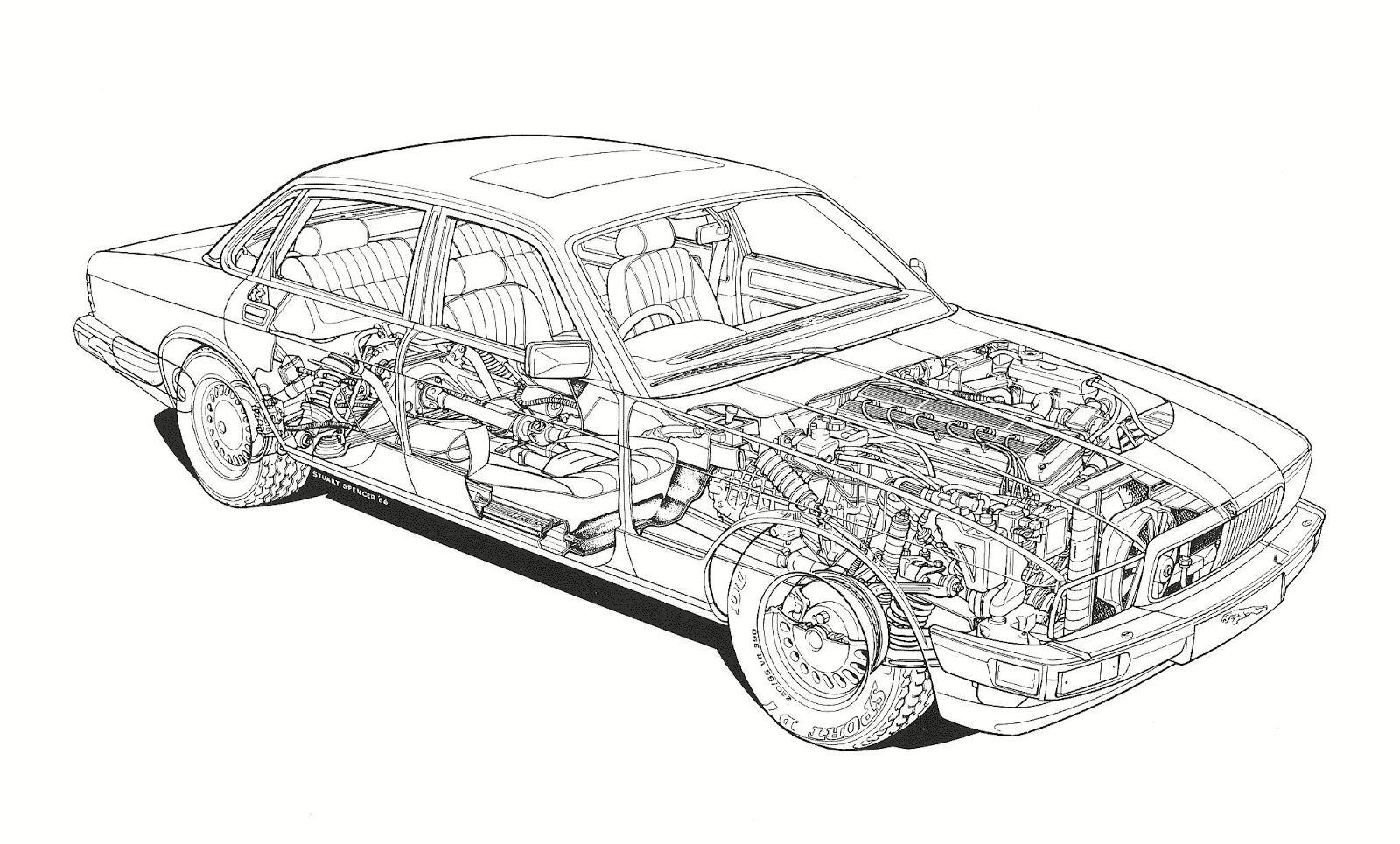 Jaguar XJ40 cutaway