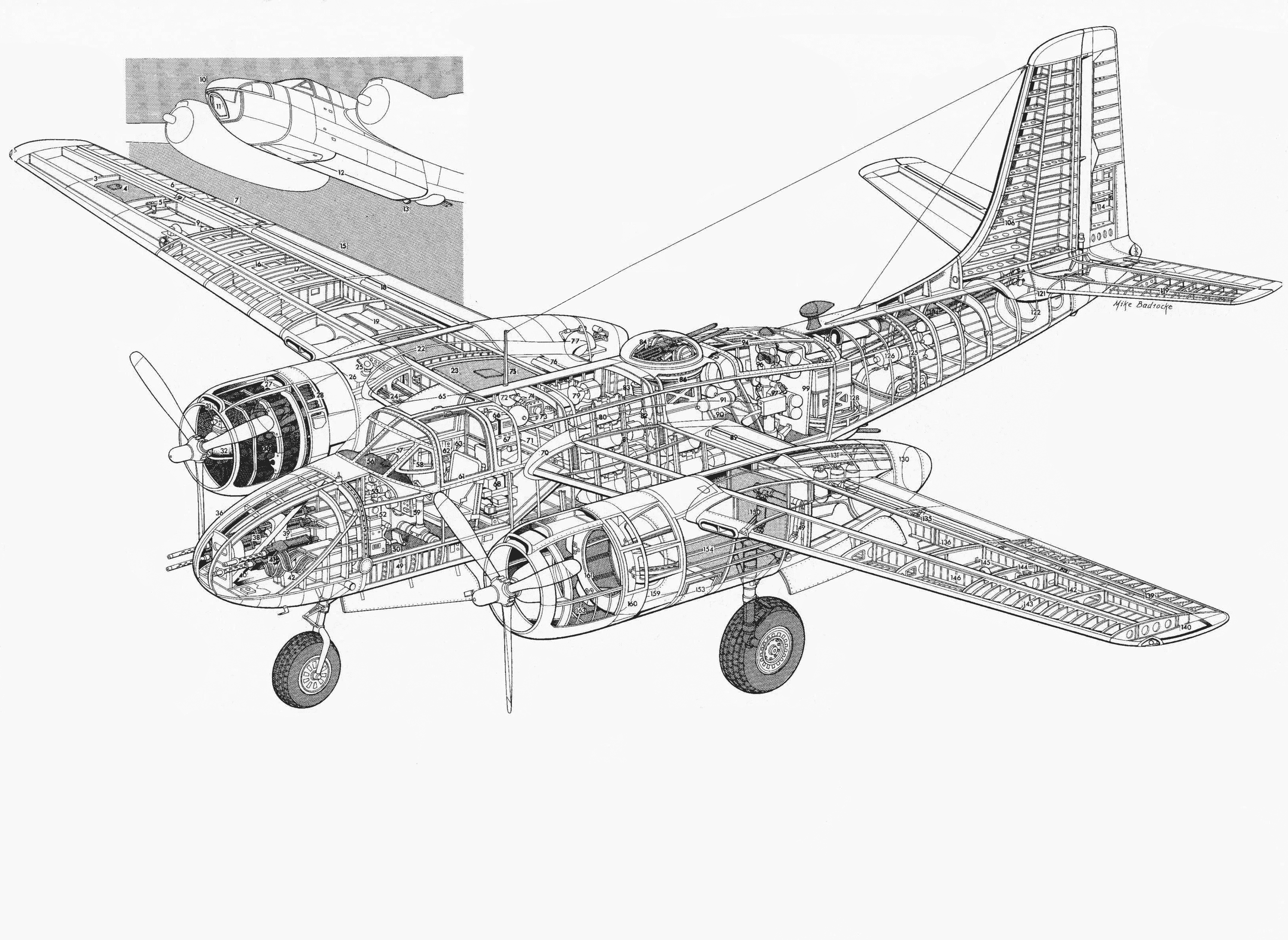 Douglas A-26 Invader cutaway