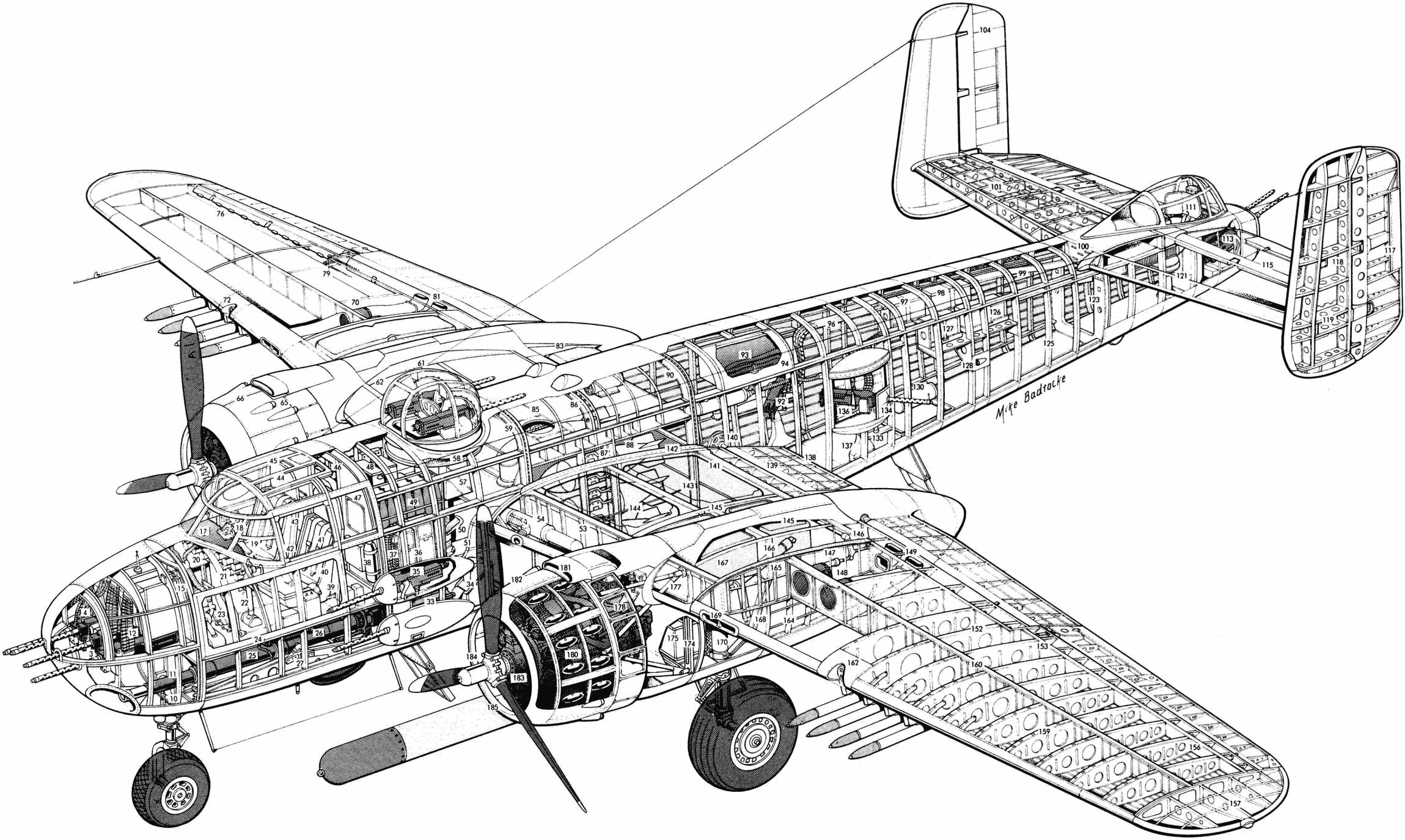 North American B-25 Mitchell cutaway