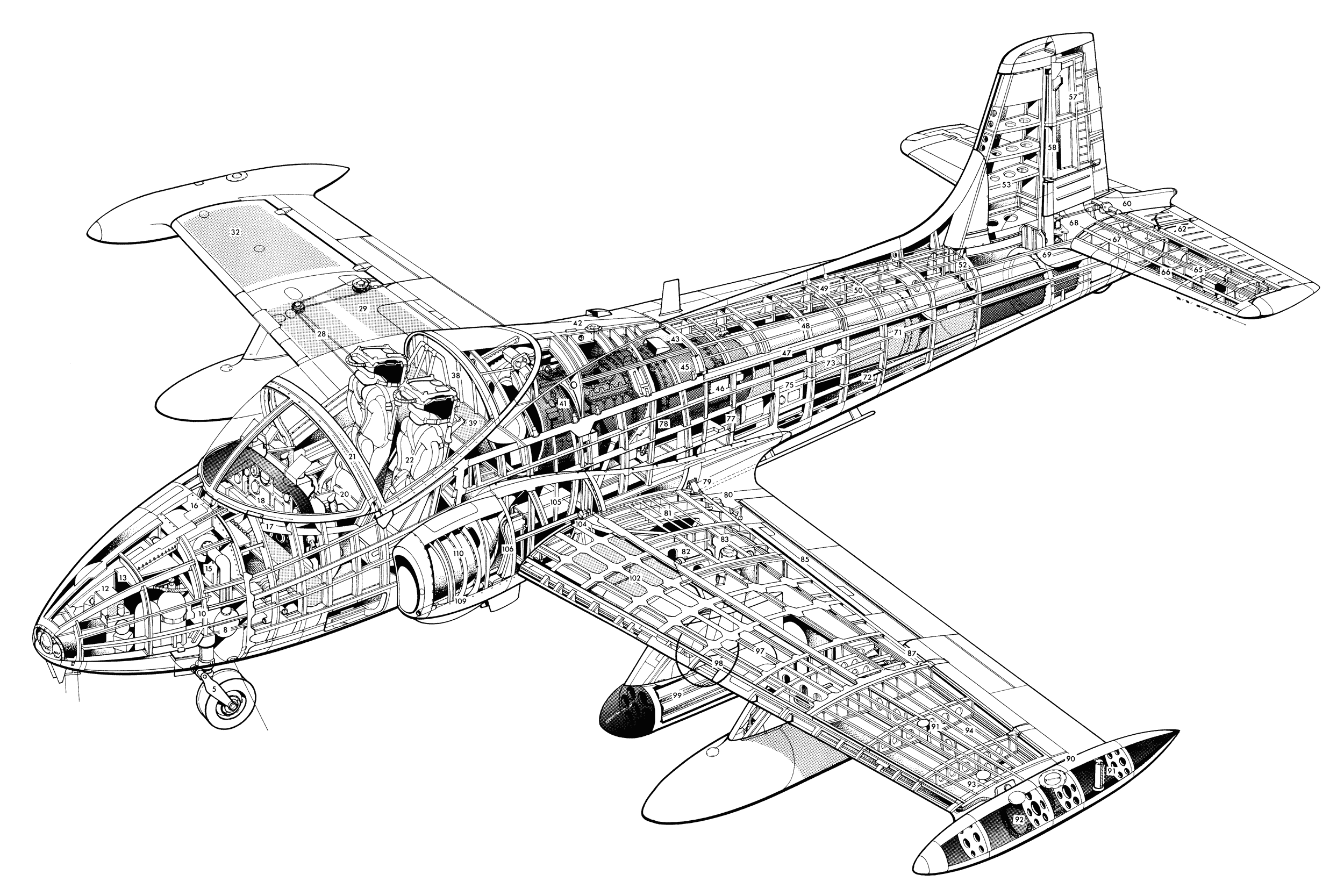 BAC Strikemaster cutaway