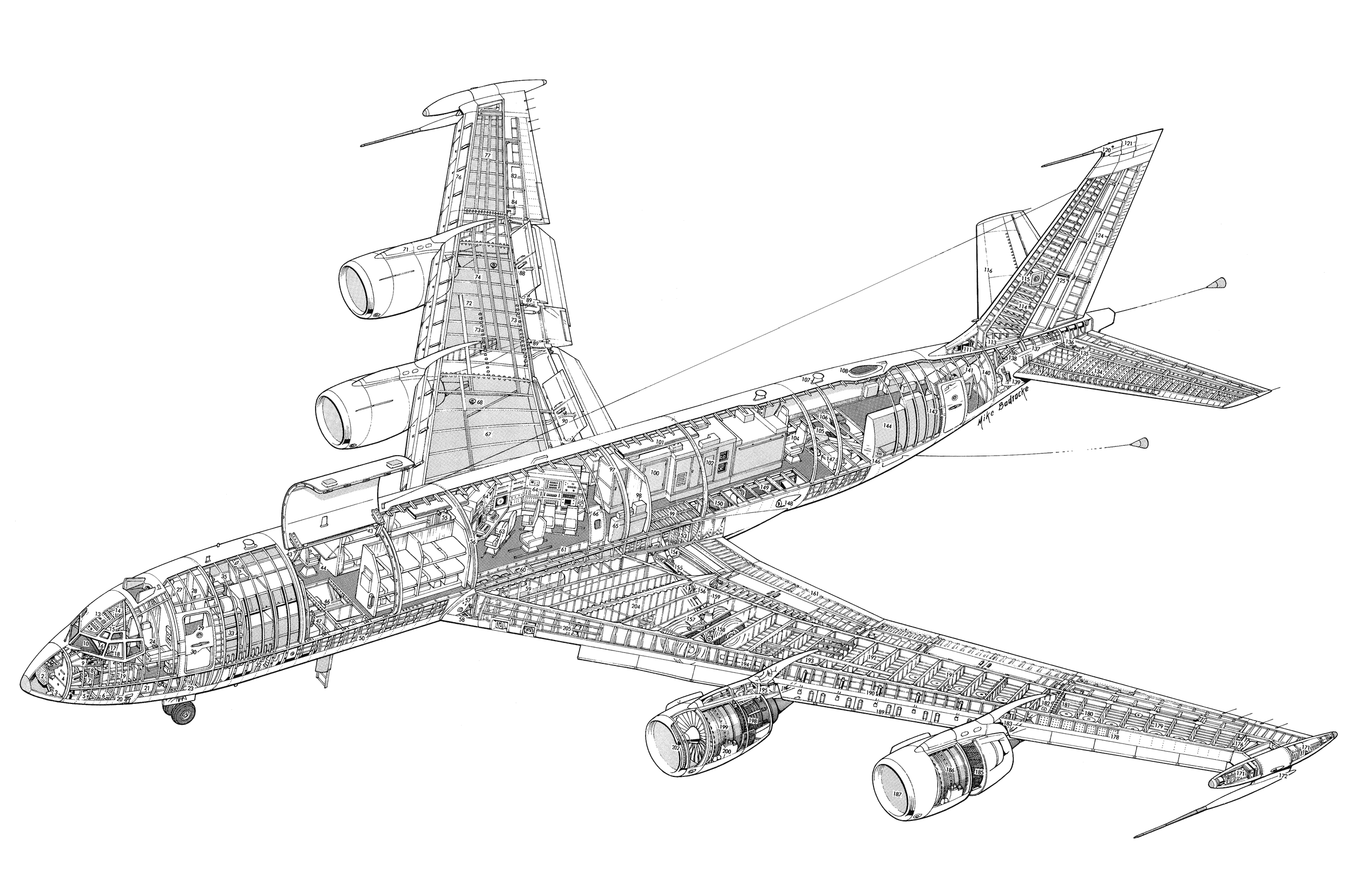 Boeing E-6 Mercury cutaway