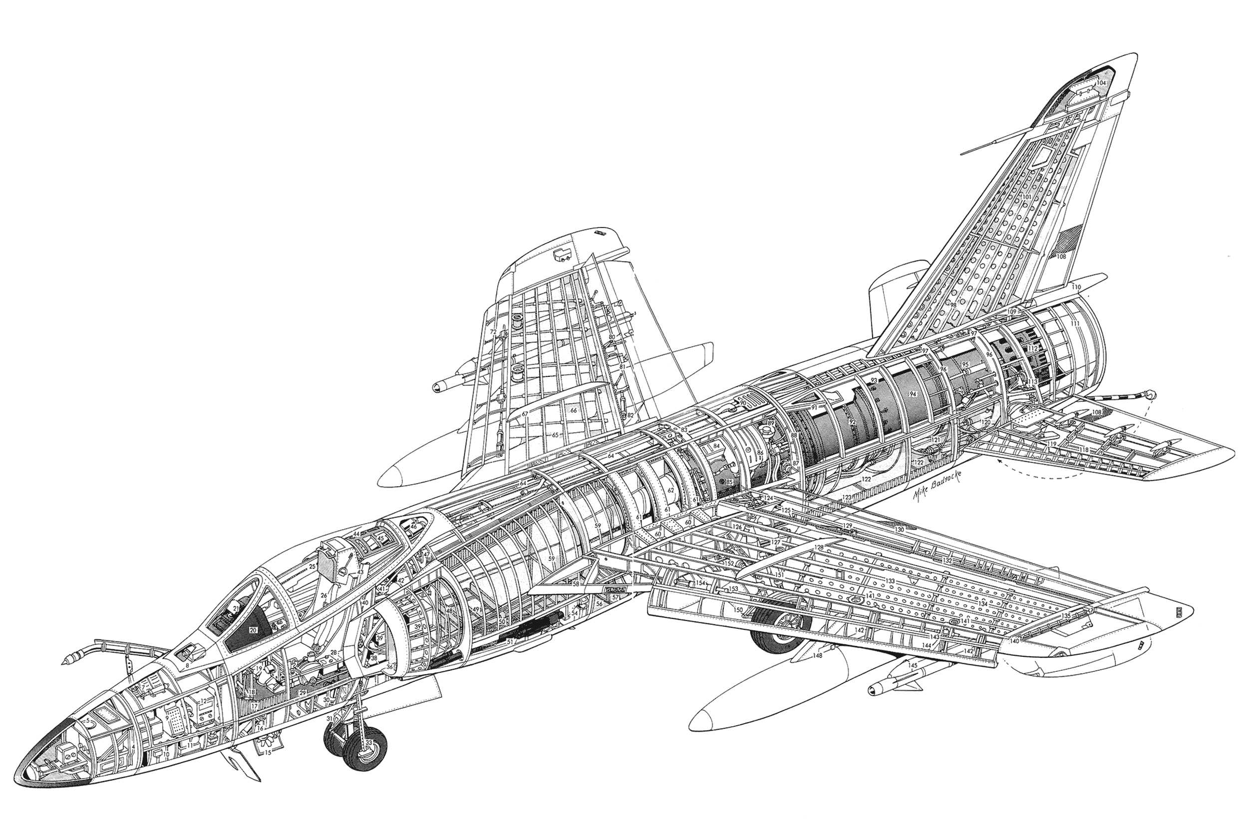 Grumman F-11 Tiger cutaway
