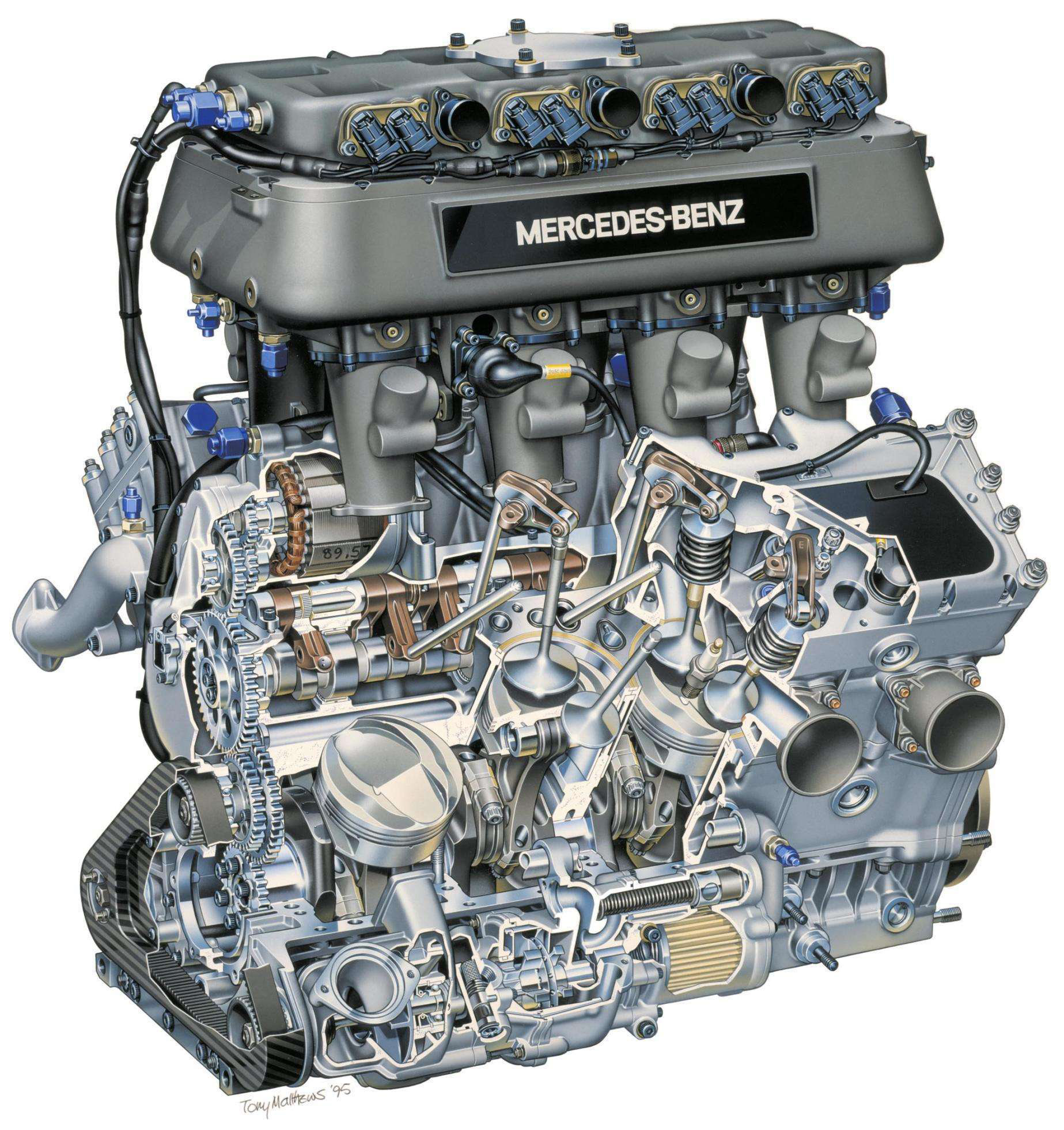 Mercedes Penske engine cutaway