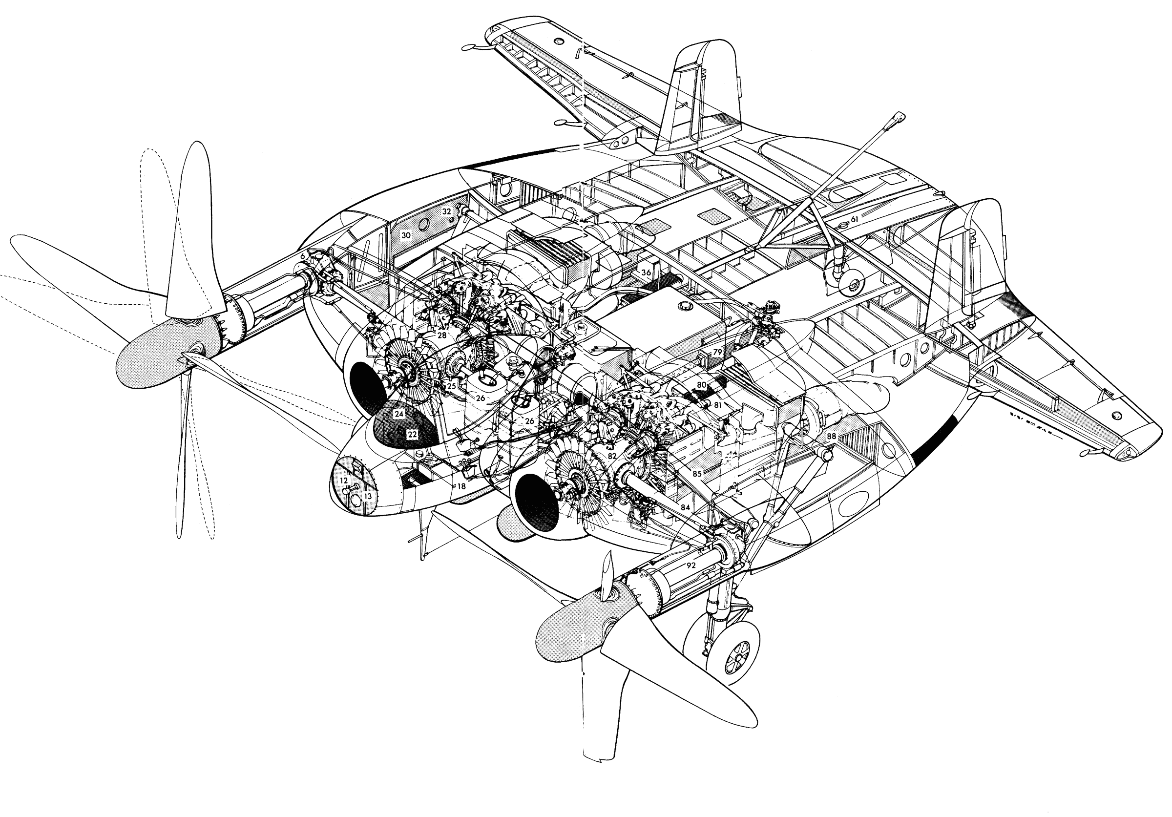 Vought XF5U cutaway