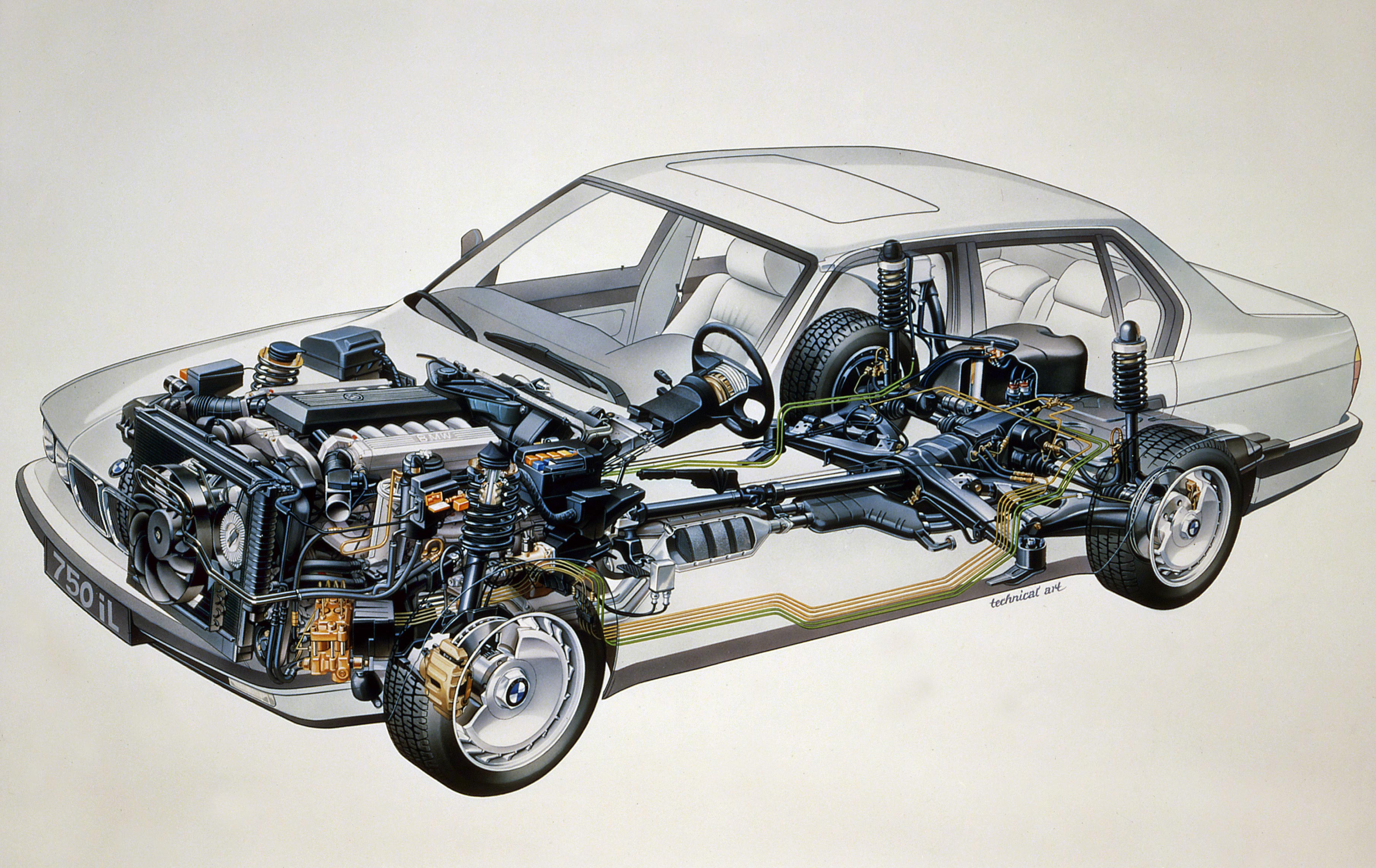 BMW 7 Series E32 cutaway