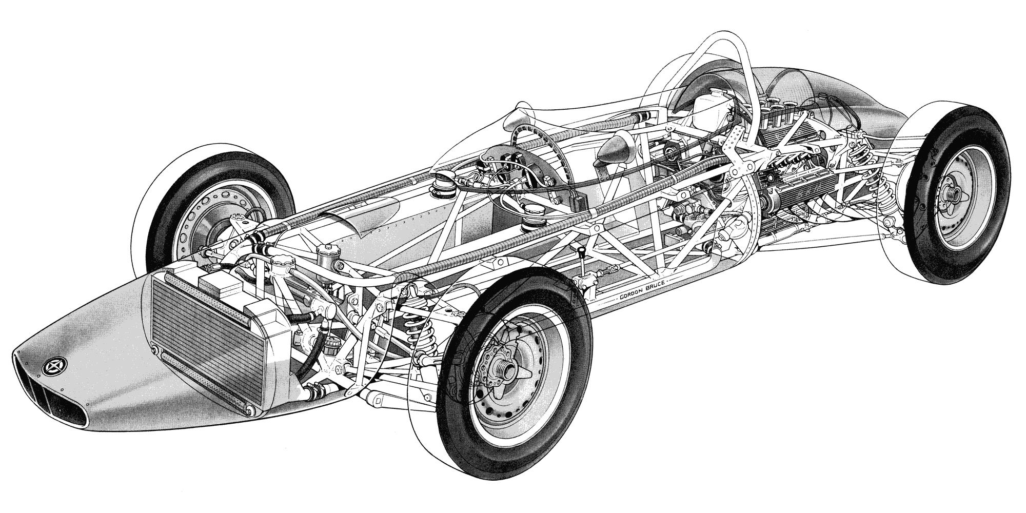 Brabham BT3 cutaway