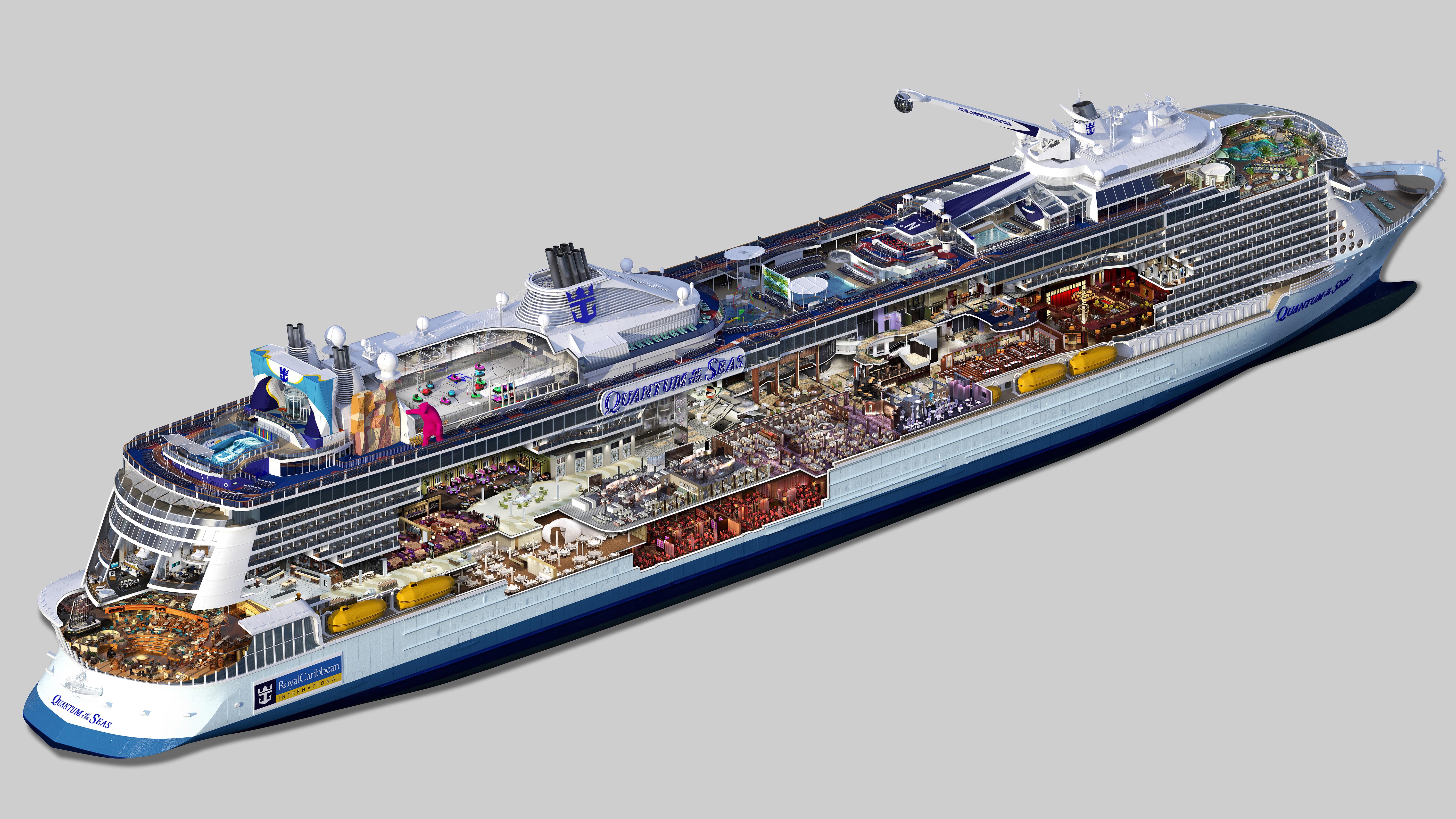 Cruise ship cutaway