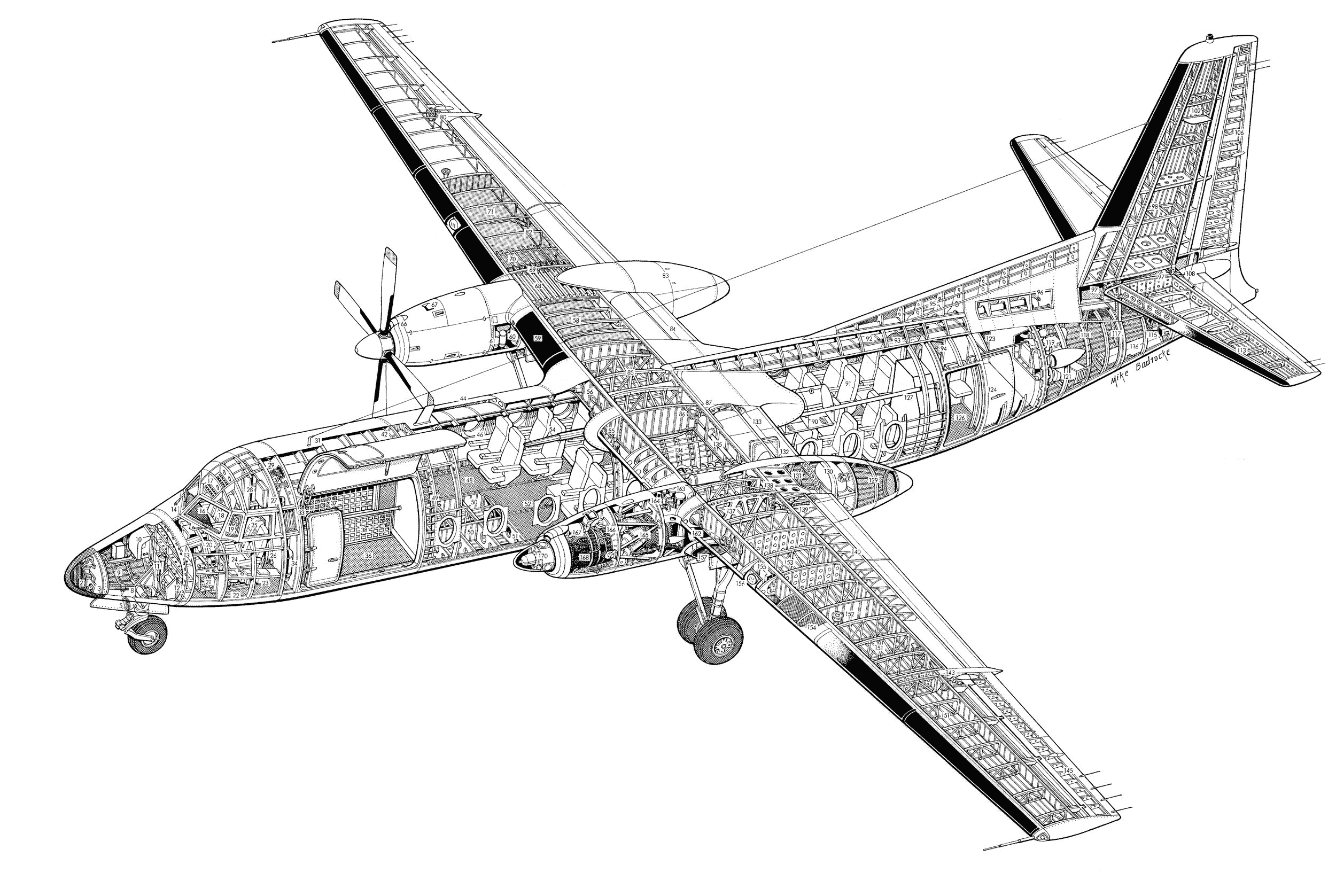 Fokker F27 Friendship cutaway