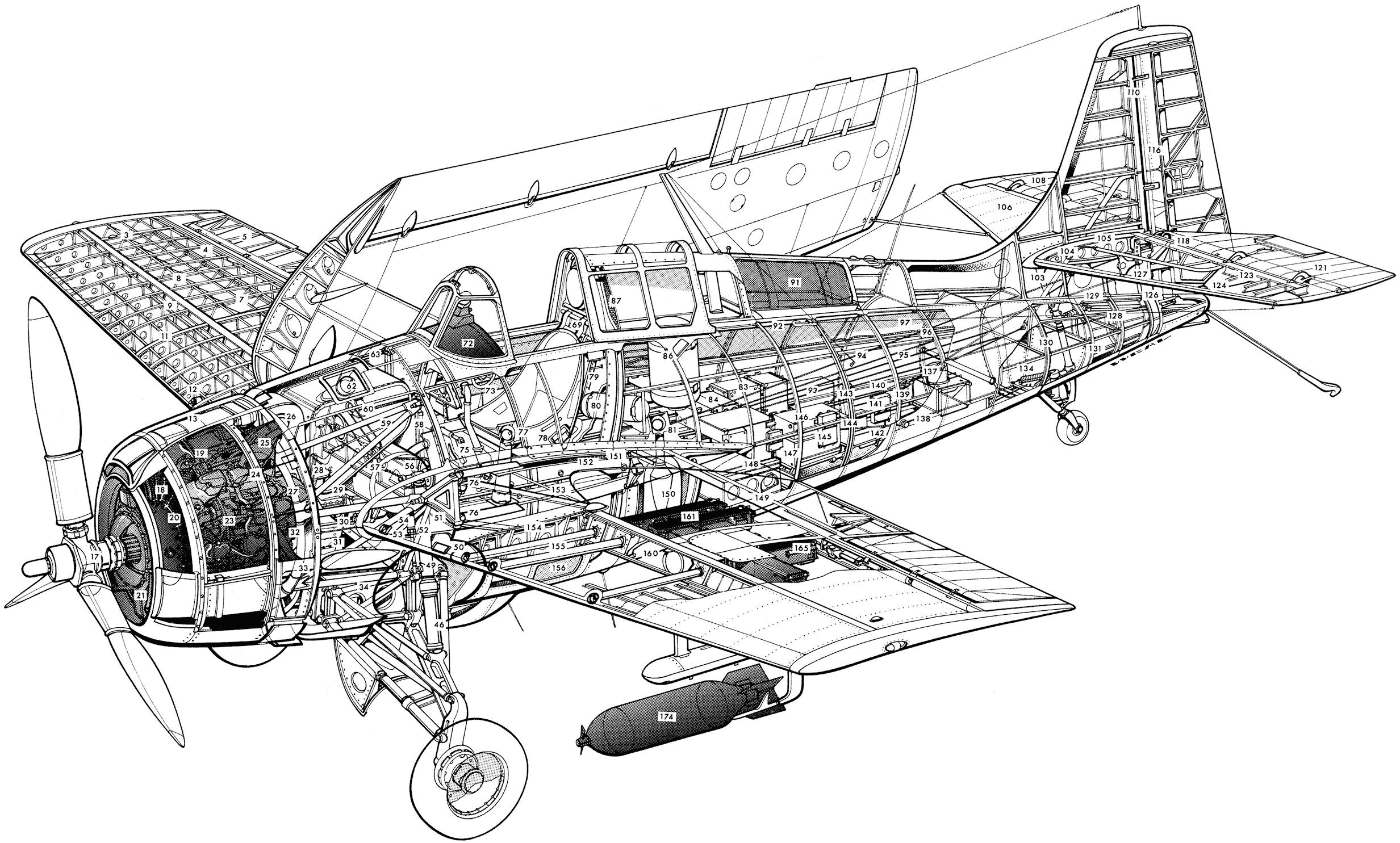 Grumman F4F Wildcat cutaway