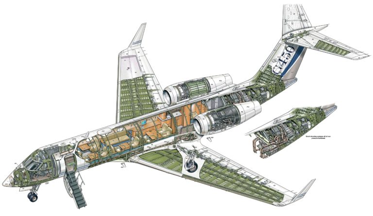 Business jet Cutaway Drawings in High quality