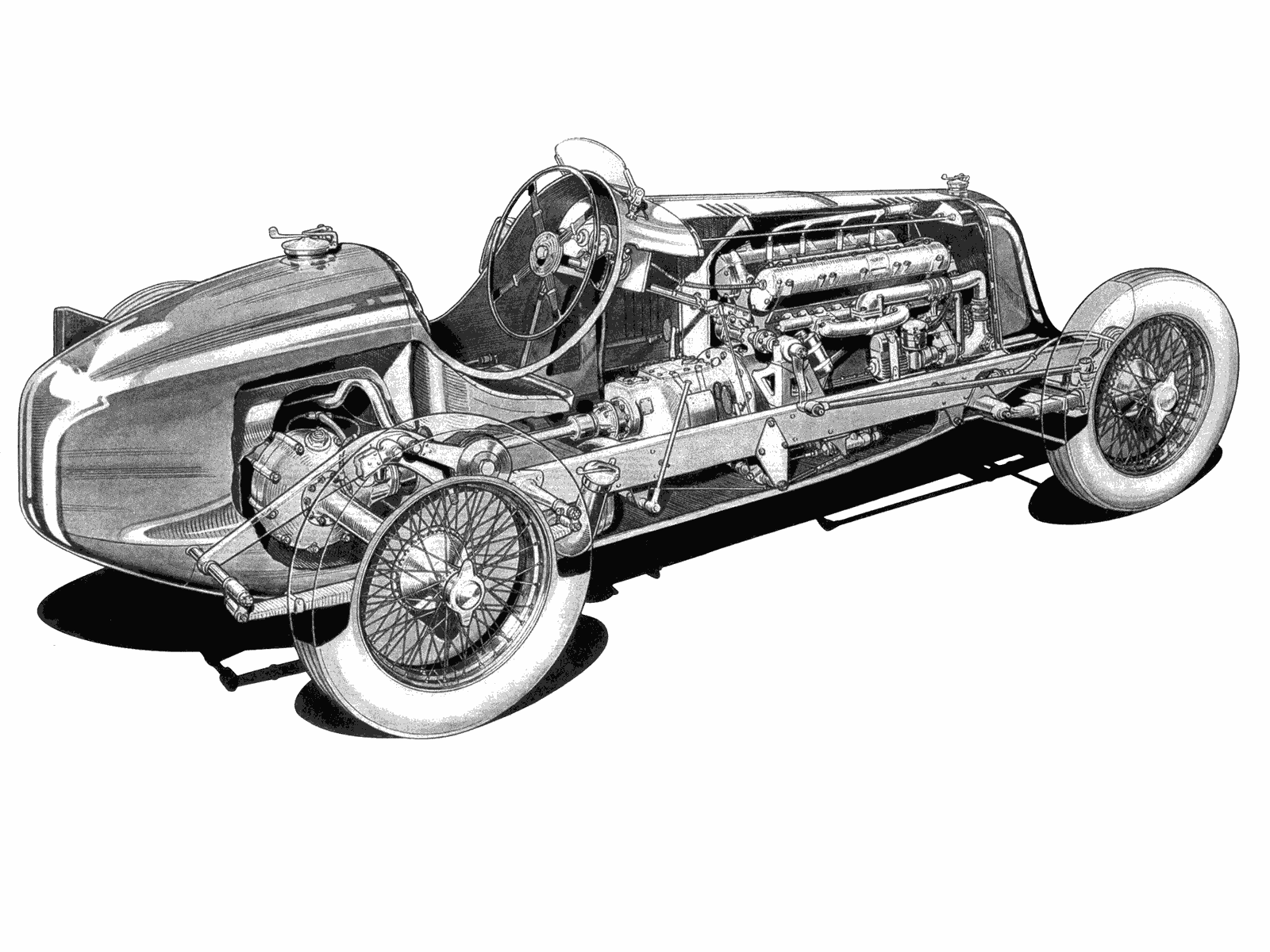 Maserati 8CM cutaway