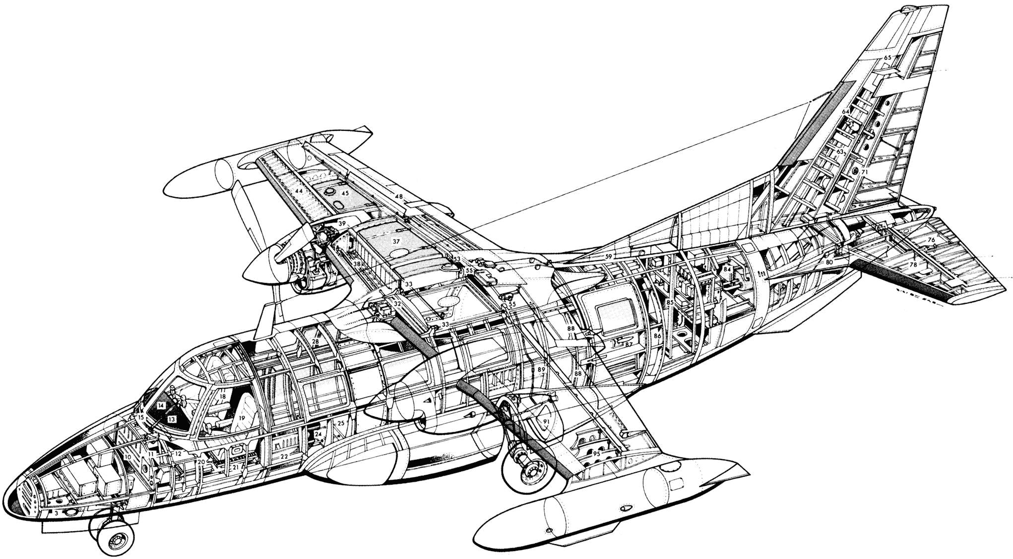 Mitsubishi MU-2 cutaway