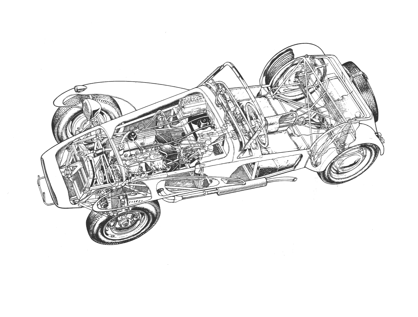 Lotus Seven cutaway