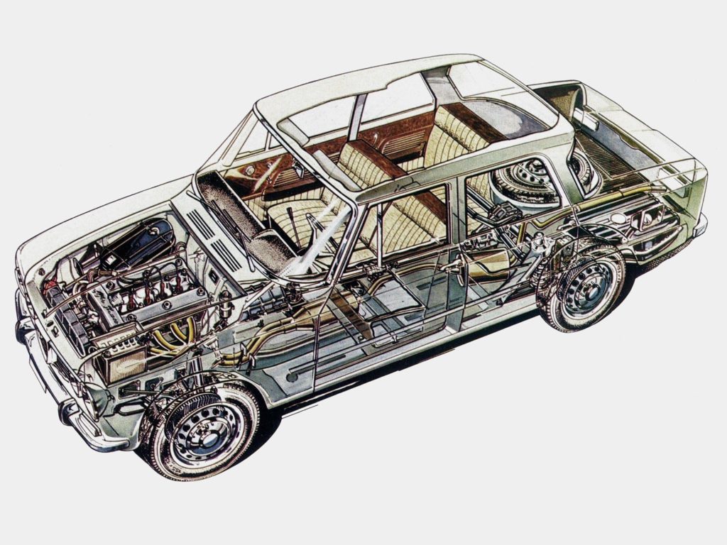 Alfa Romeo Giulia Cutaway Drawing in High quality