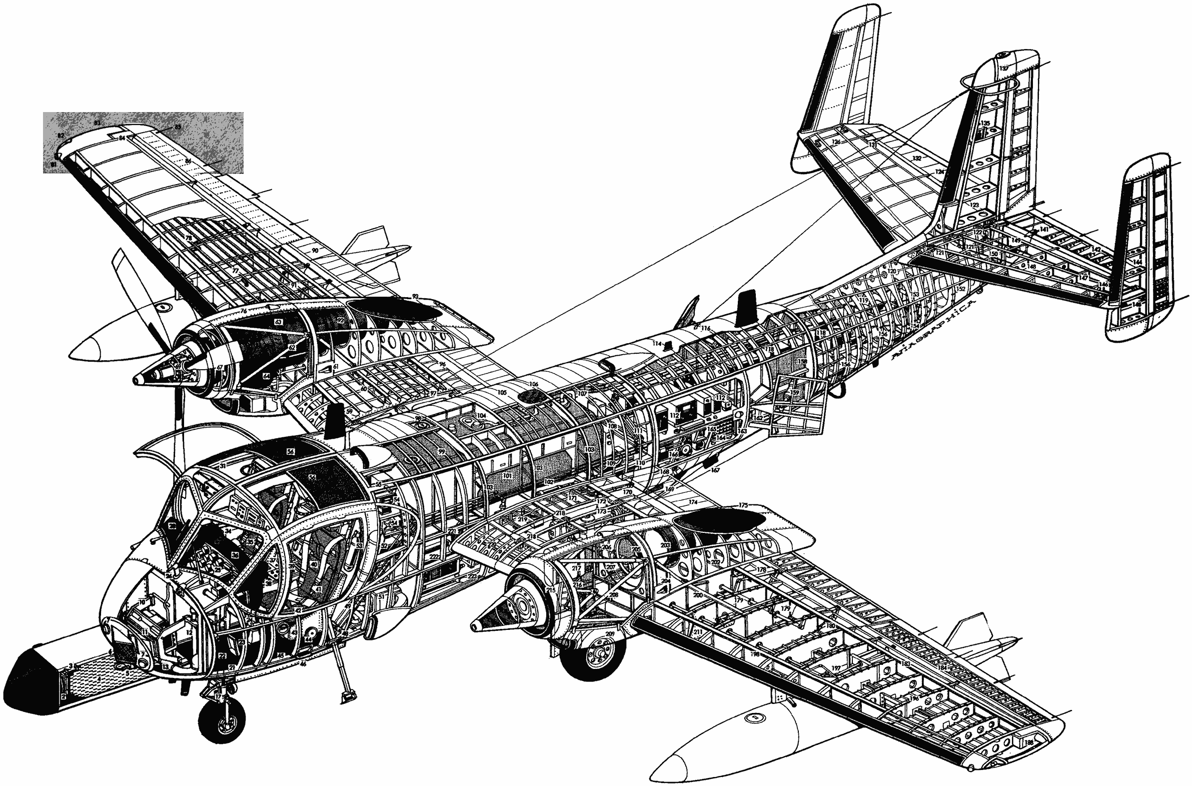 Grumman OV-1 Mohawk cutaway