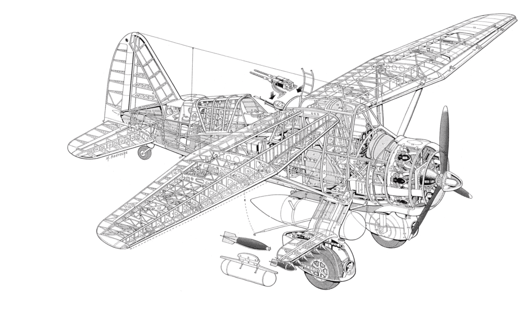 Reconnaissance aircraft Cutaway Drawings in High quality