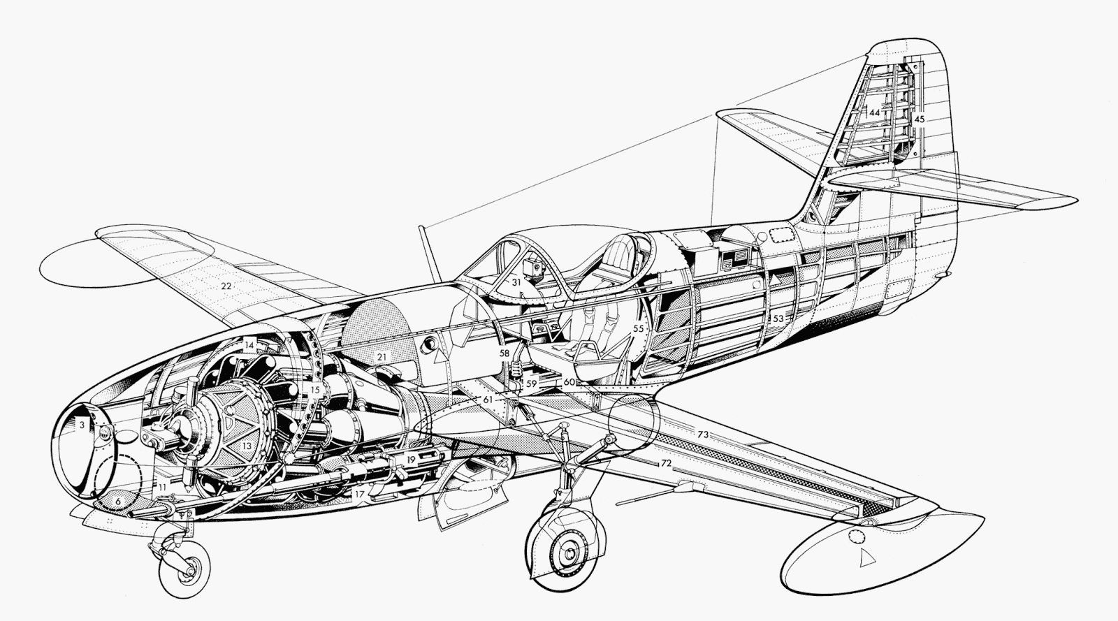 Yakovlev Yak-23 cutaway