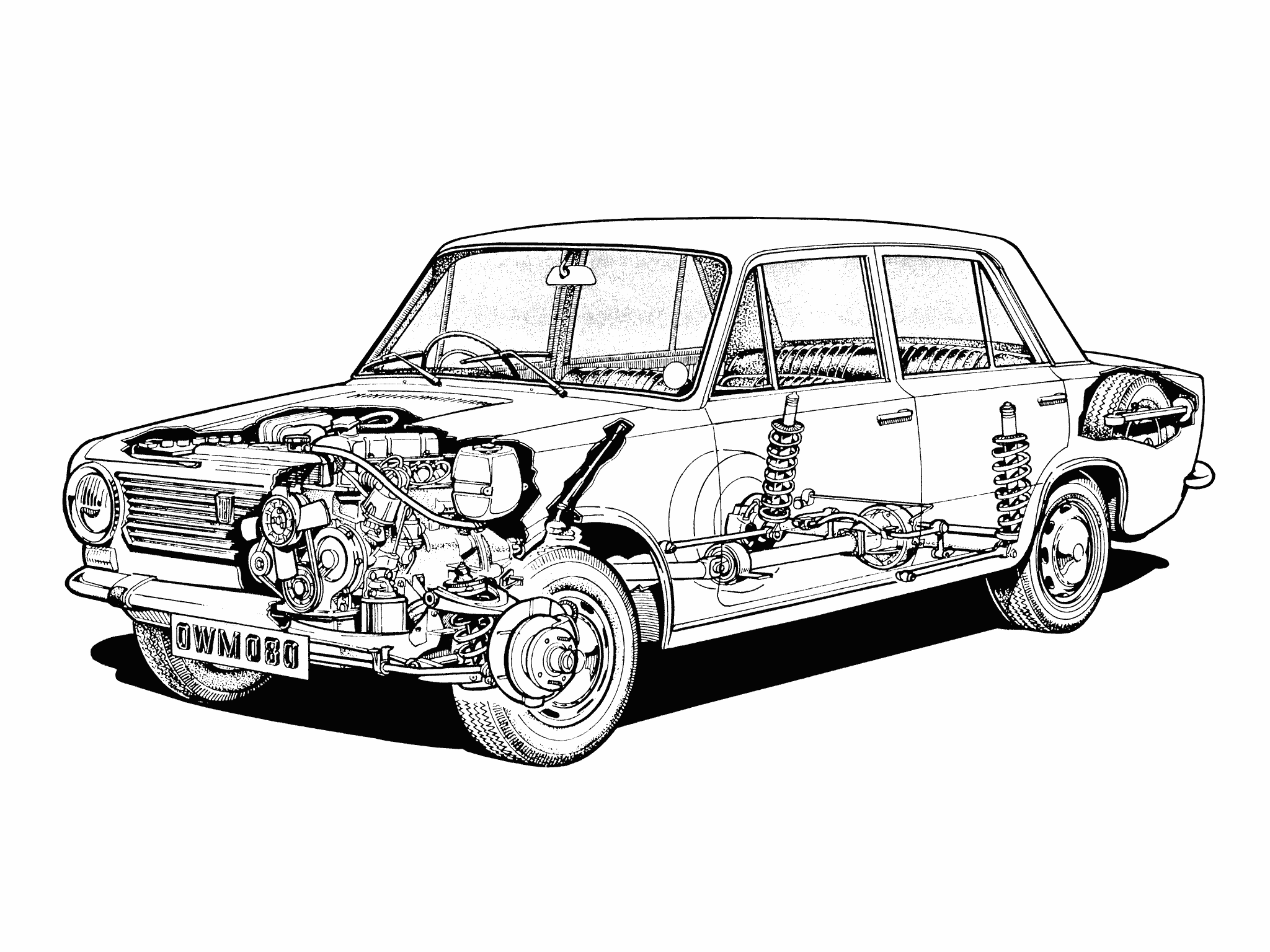 Fiat 124 cutaway