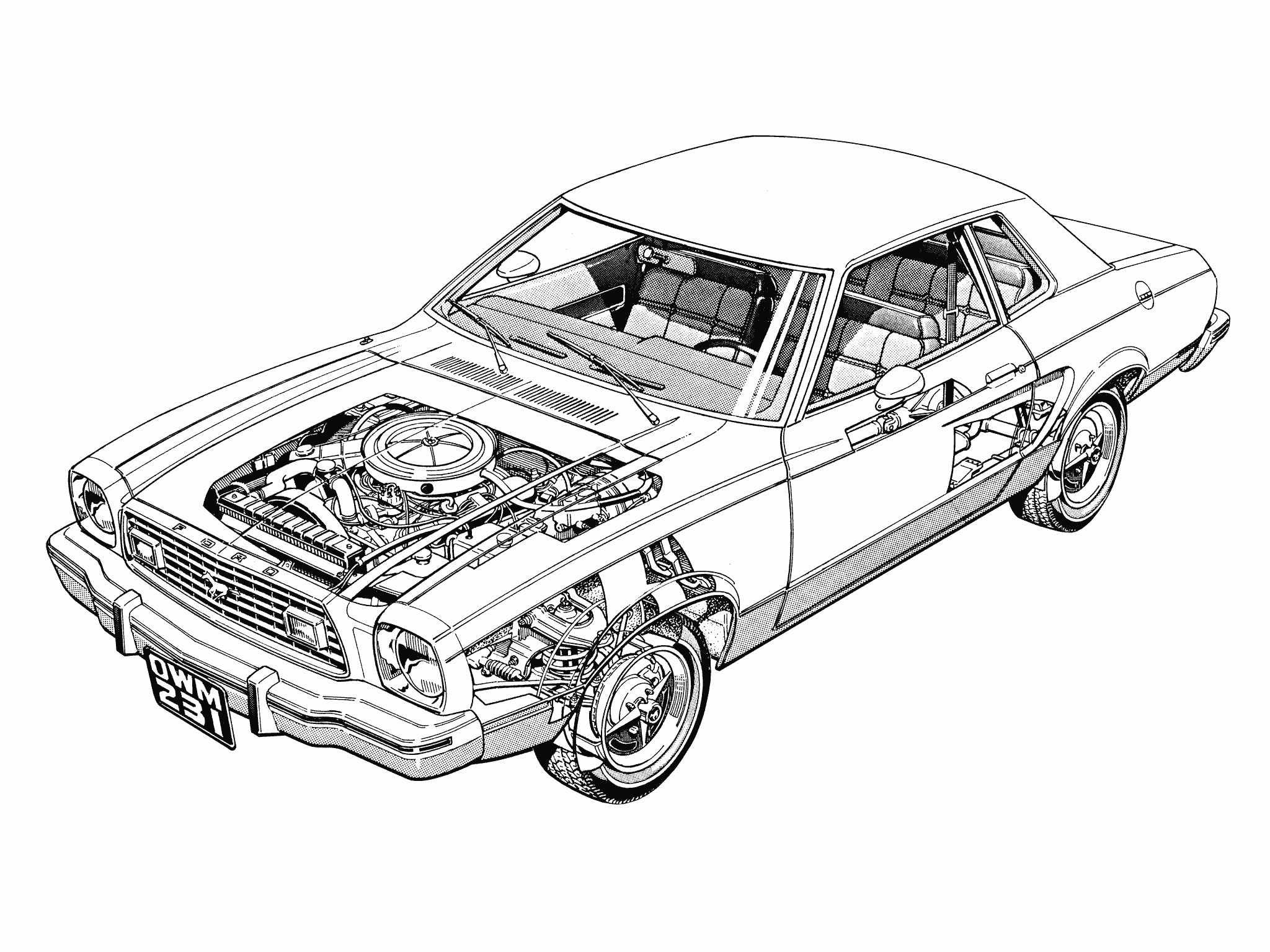 Ford Mustang cutaway