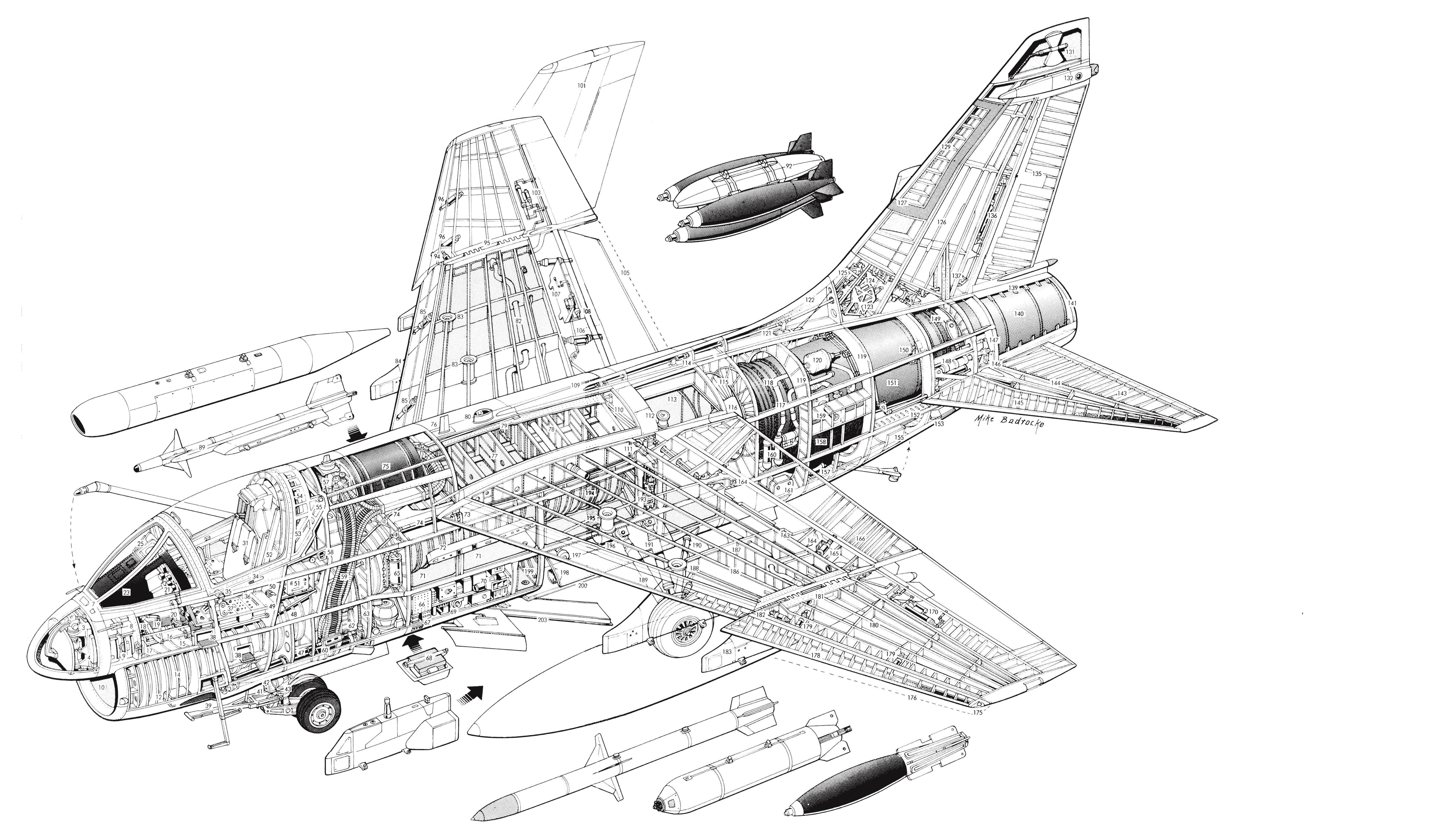 LTV A-7 Corsair II cutaway