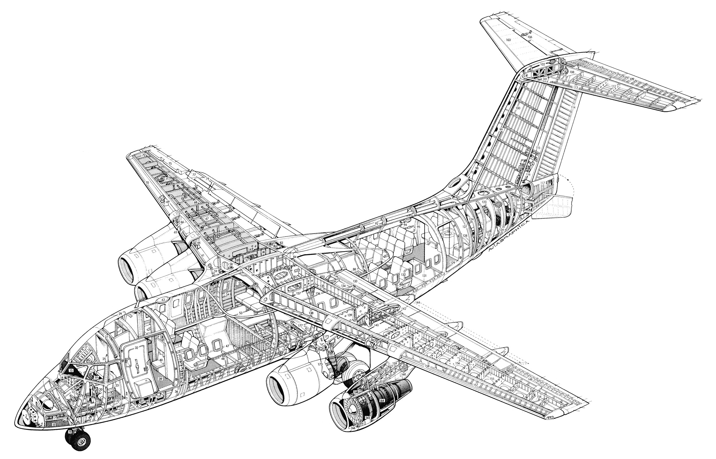 British Aerospace 146 cutaway