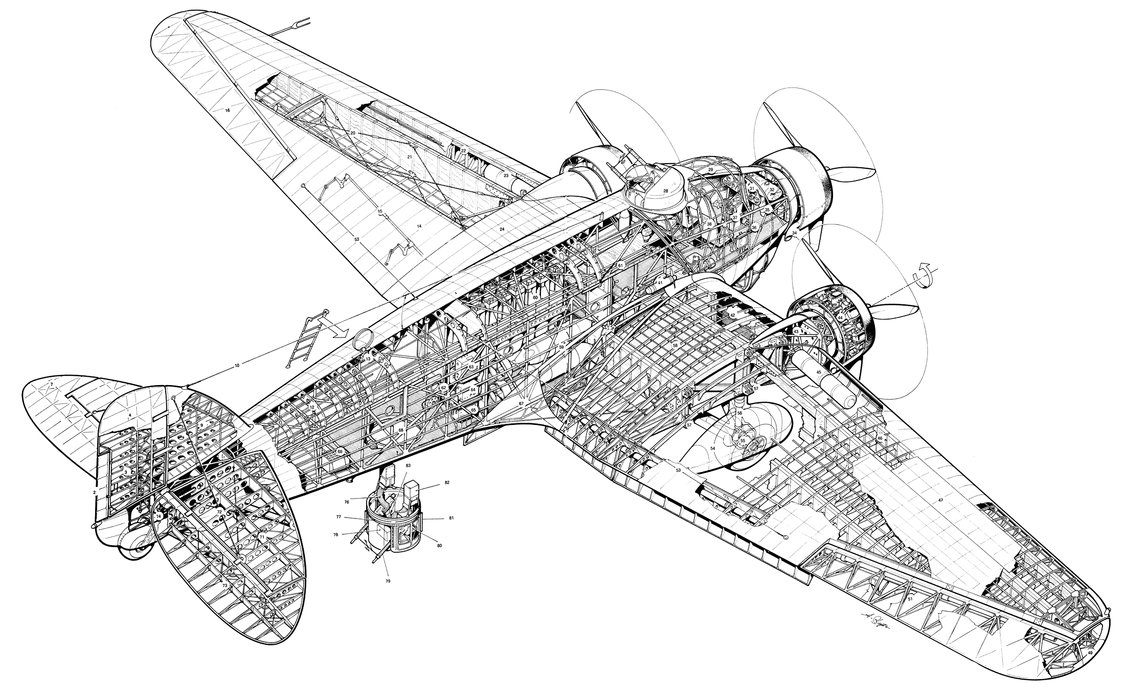 Savoia-Marchetti SM.81 cutaway