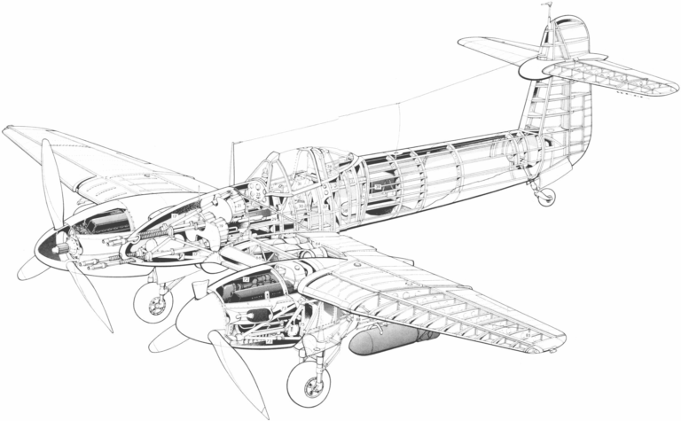 Heavy fighter Cutaway Drawings in High quality