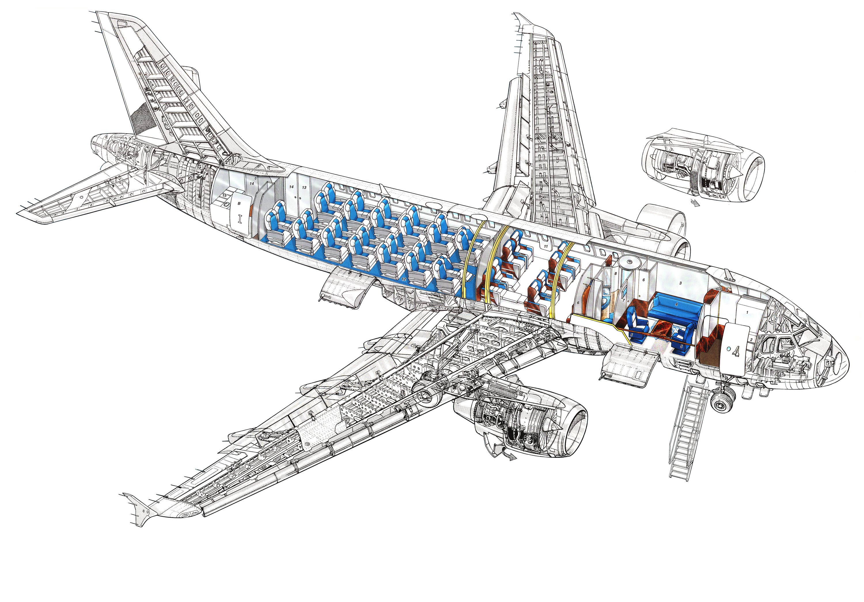 Airbus A319 Cutaway Drawing In High Quality Airbus A319 Cutaway Drawing In High Quality