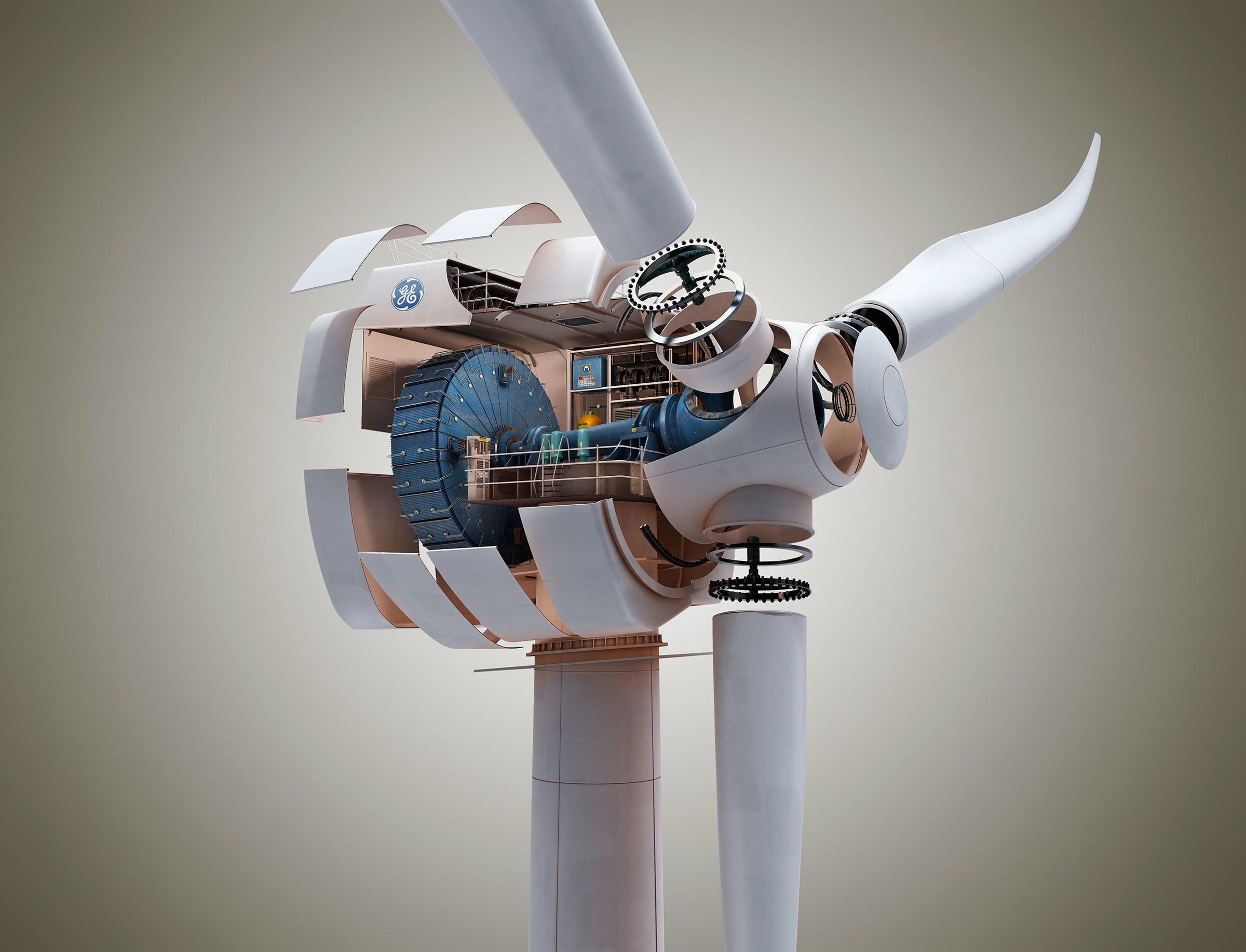 Wind turbine cutaway