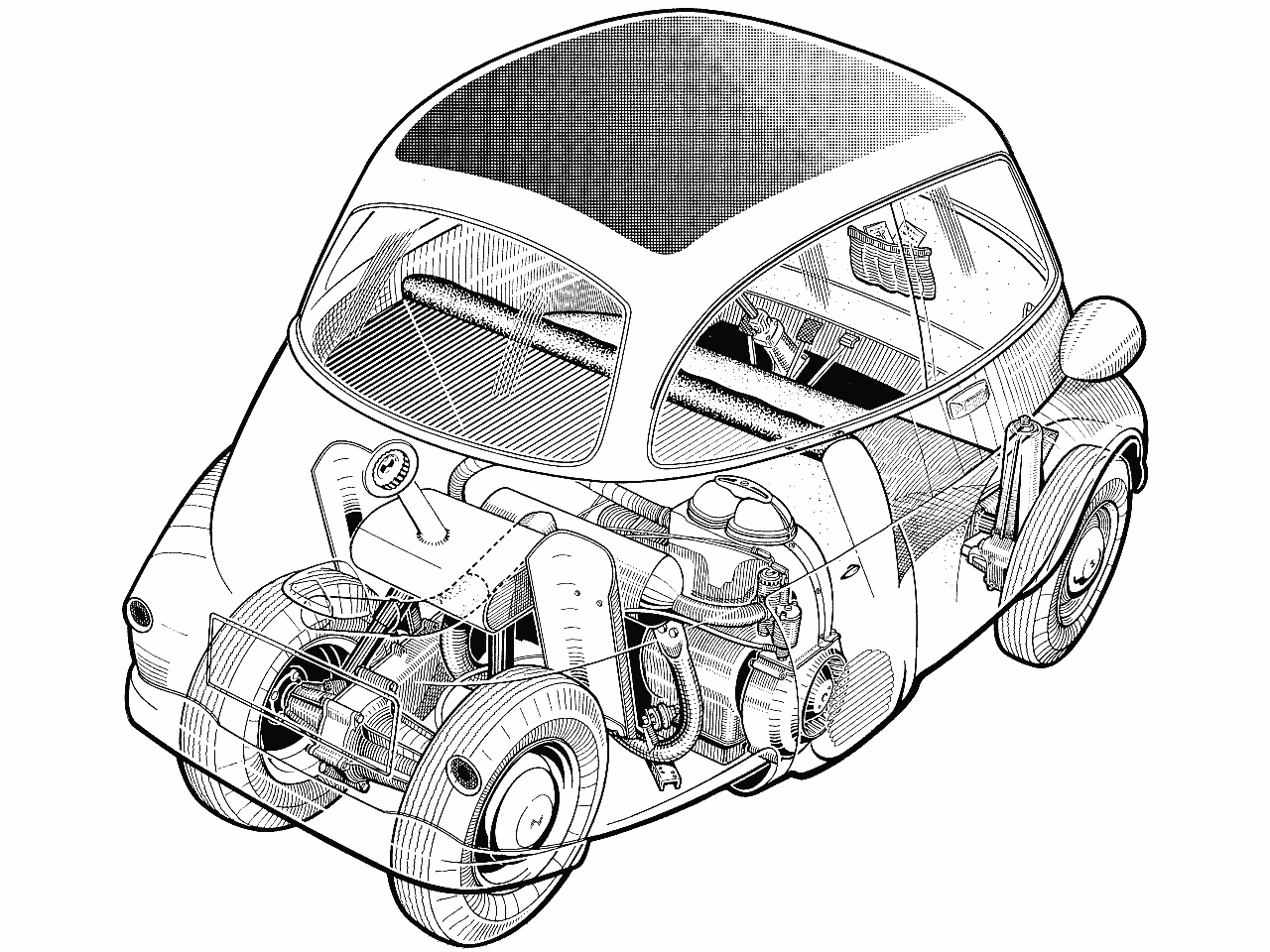BMW Isetta cutaway